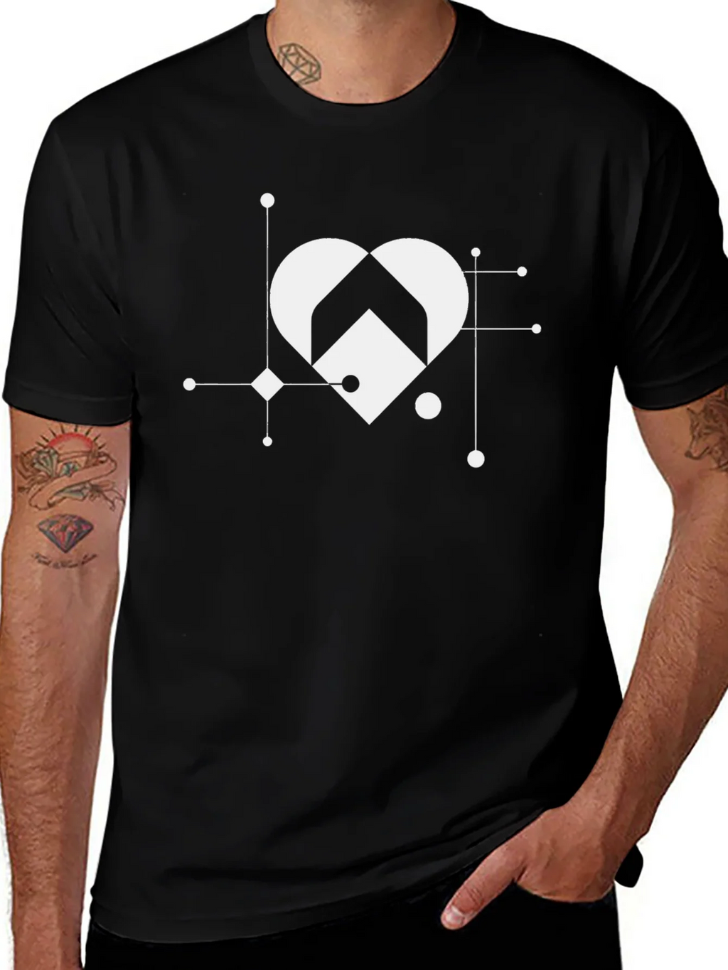 Geometric Heart Graphic T-Shirt - Stylish Casual Wear product image 1