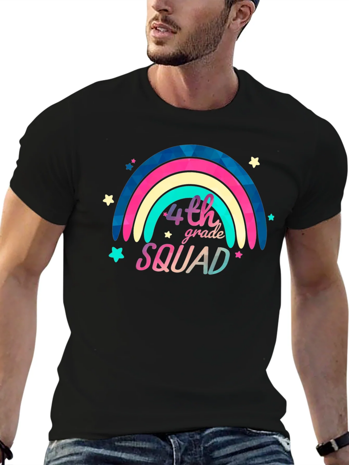 4th Grade Squad Rainbow Graphic Tee - Black product image 6