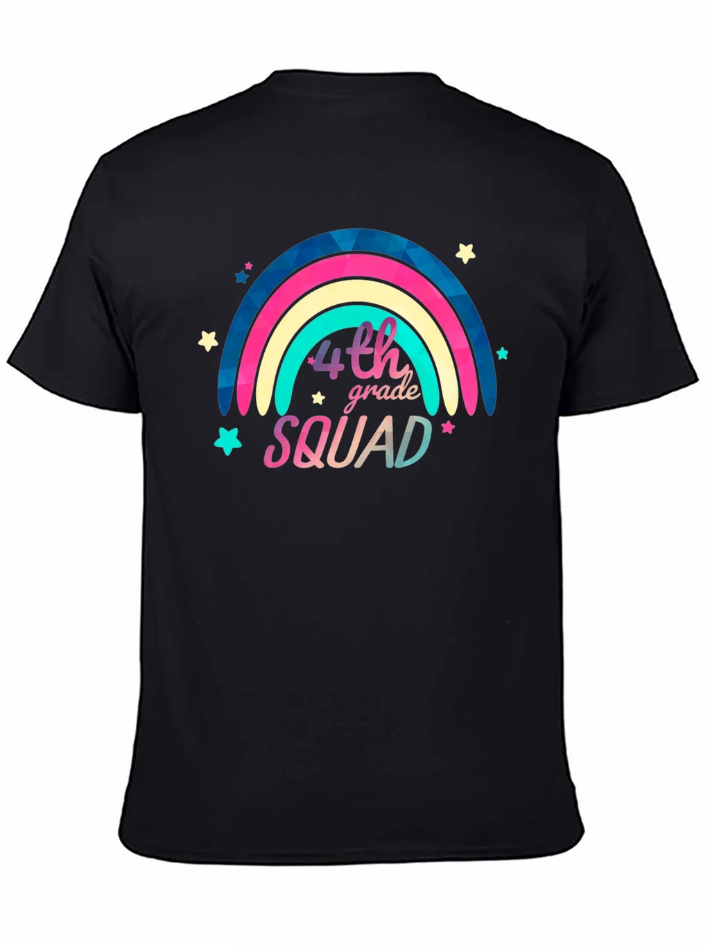 4th Grade Squad Rainbow Graphic Tee - Black product image 4