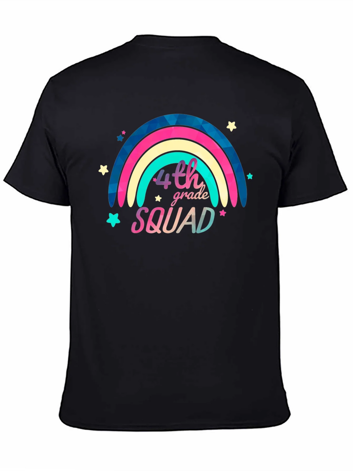 4th Grade Squad Rainbow Graphic Tee - Black product image 4