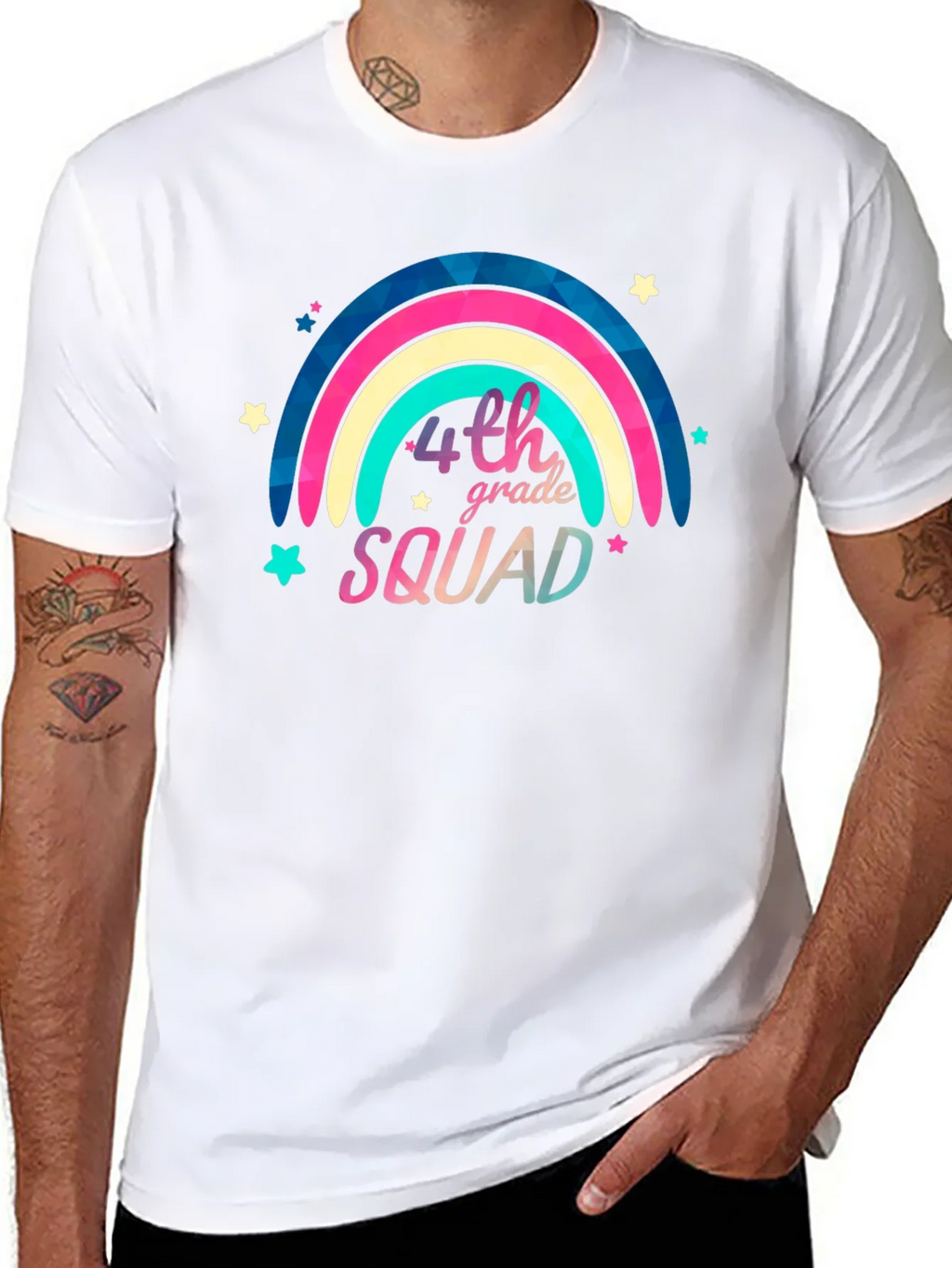 4th Grade Squad Rainbow Graphic Tee - Black product image 7