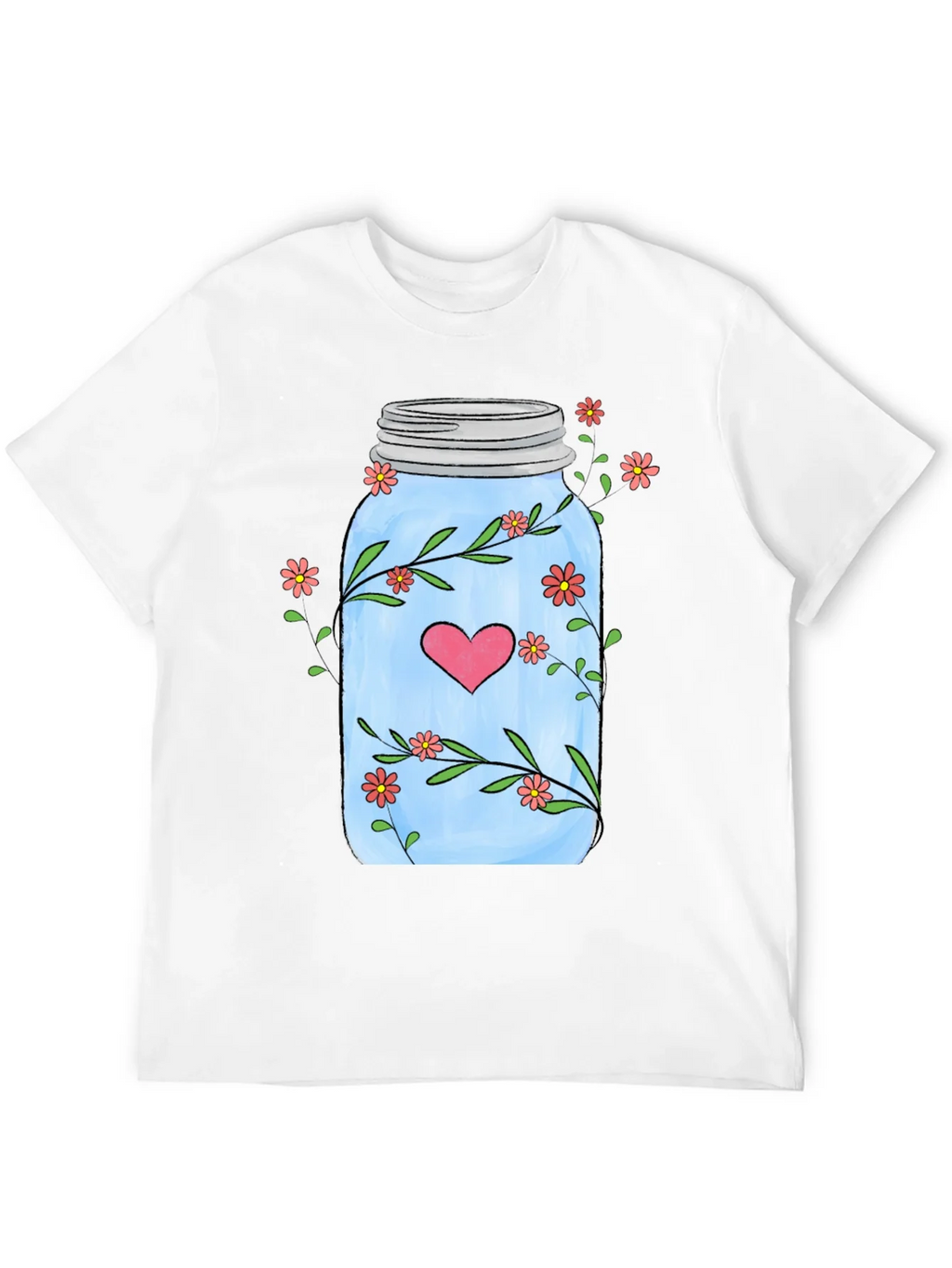 Floral Mason Jar Heart T-Shirt - Unique Design product image 11