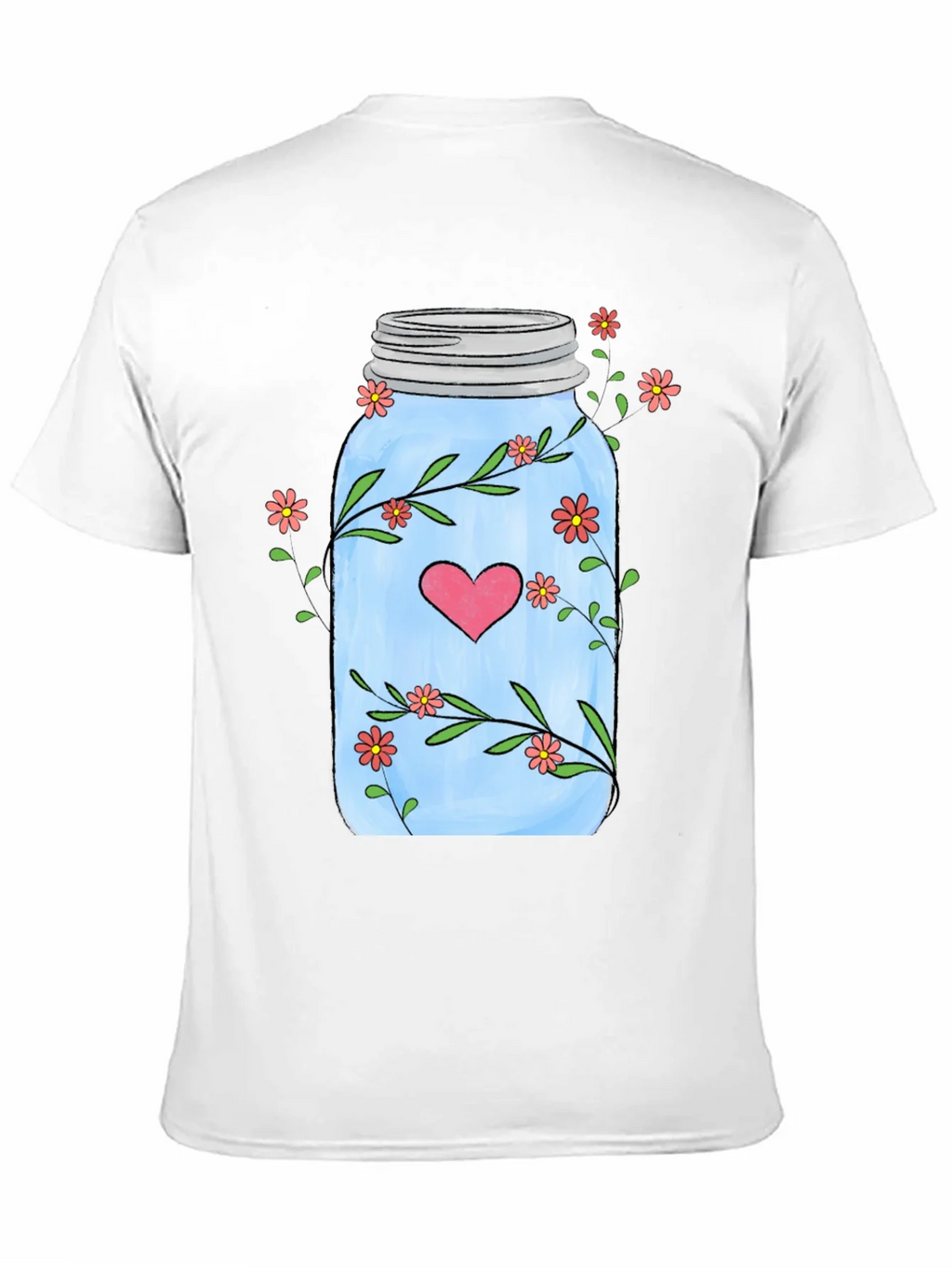 Floral Mason Jar Heart T-Shirt - Unique Design product image 10