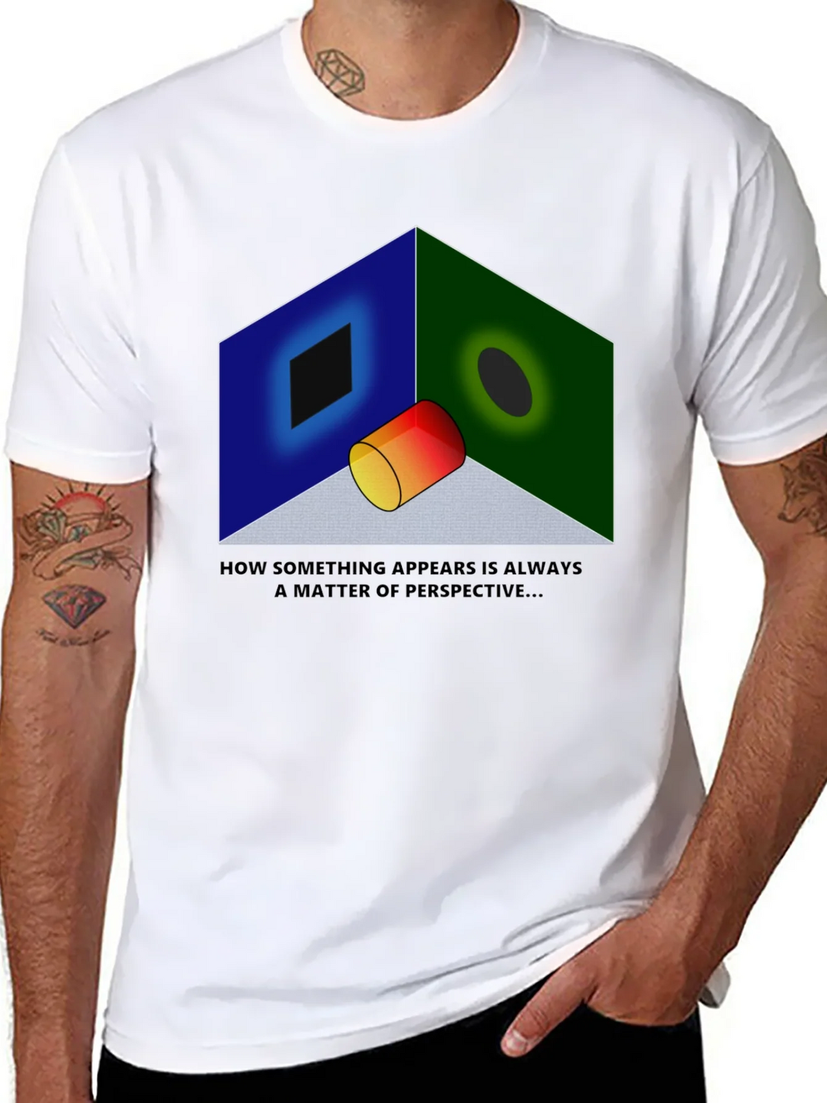 Perspective Illusion Graphic T-Shirt - Optical Design product image 7