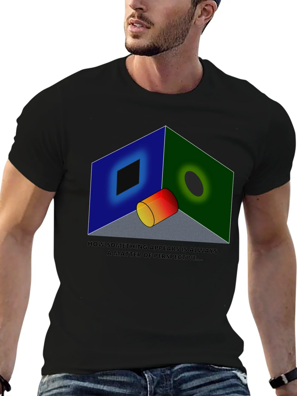 Perspective Illusion Graphic T-Shirt - Optical Design product image 6