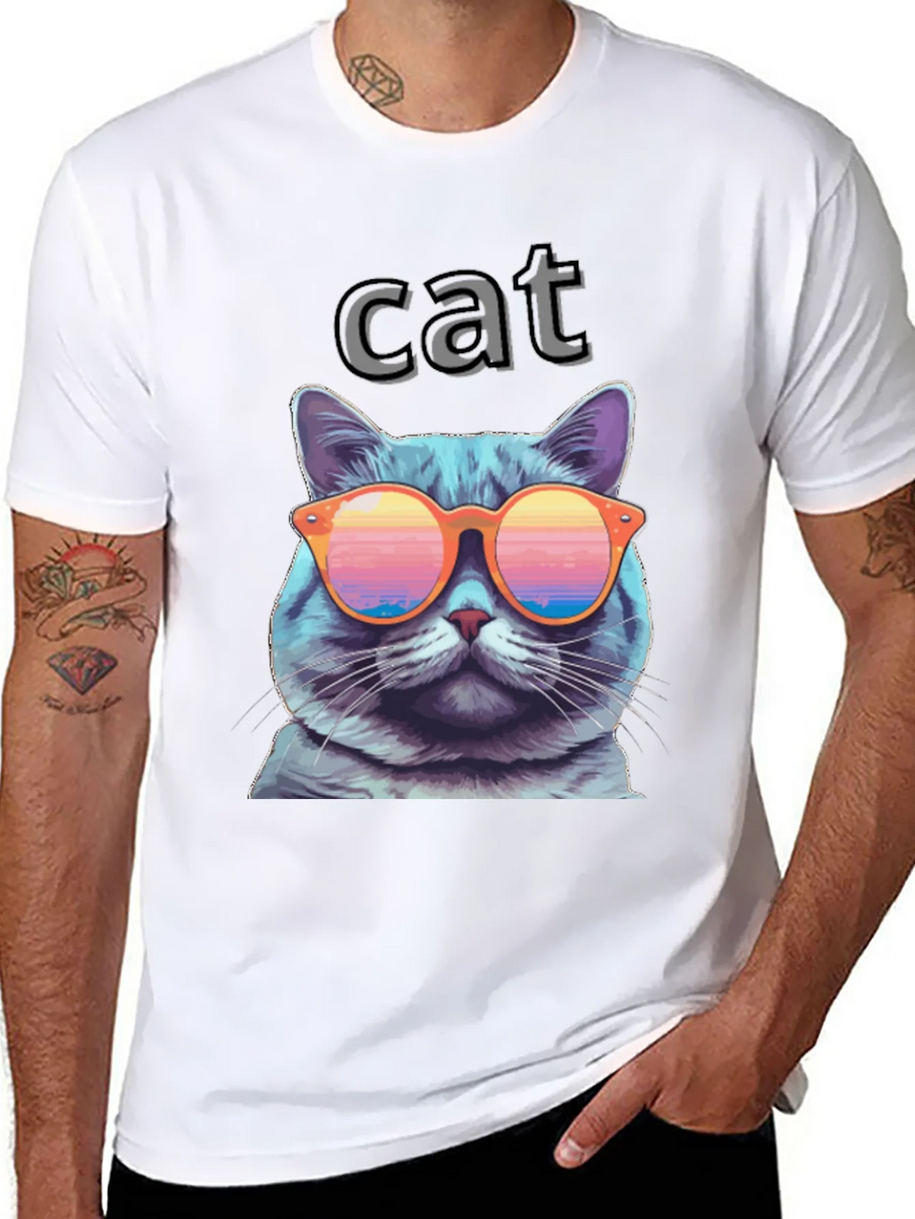 Cool Cat T-Shirt with Sunglasses - Fun Graphic Tee product image 7
