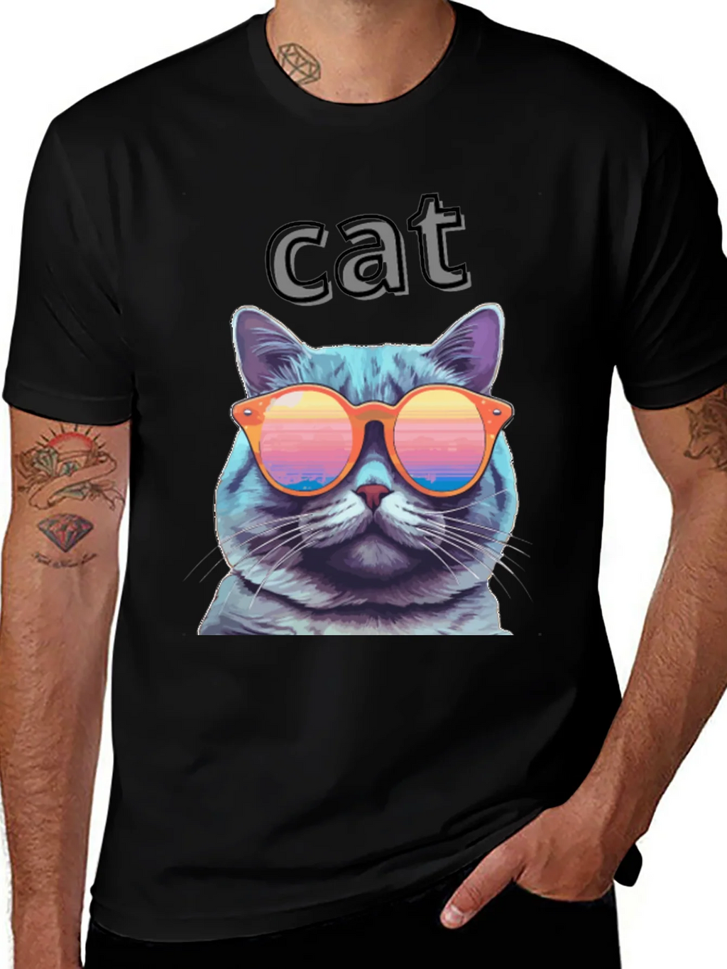 Cool Cat T-Shirt with Sunglasses - Fun Graphic Tee product image 1