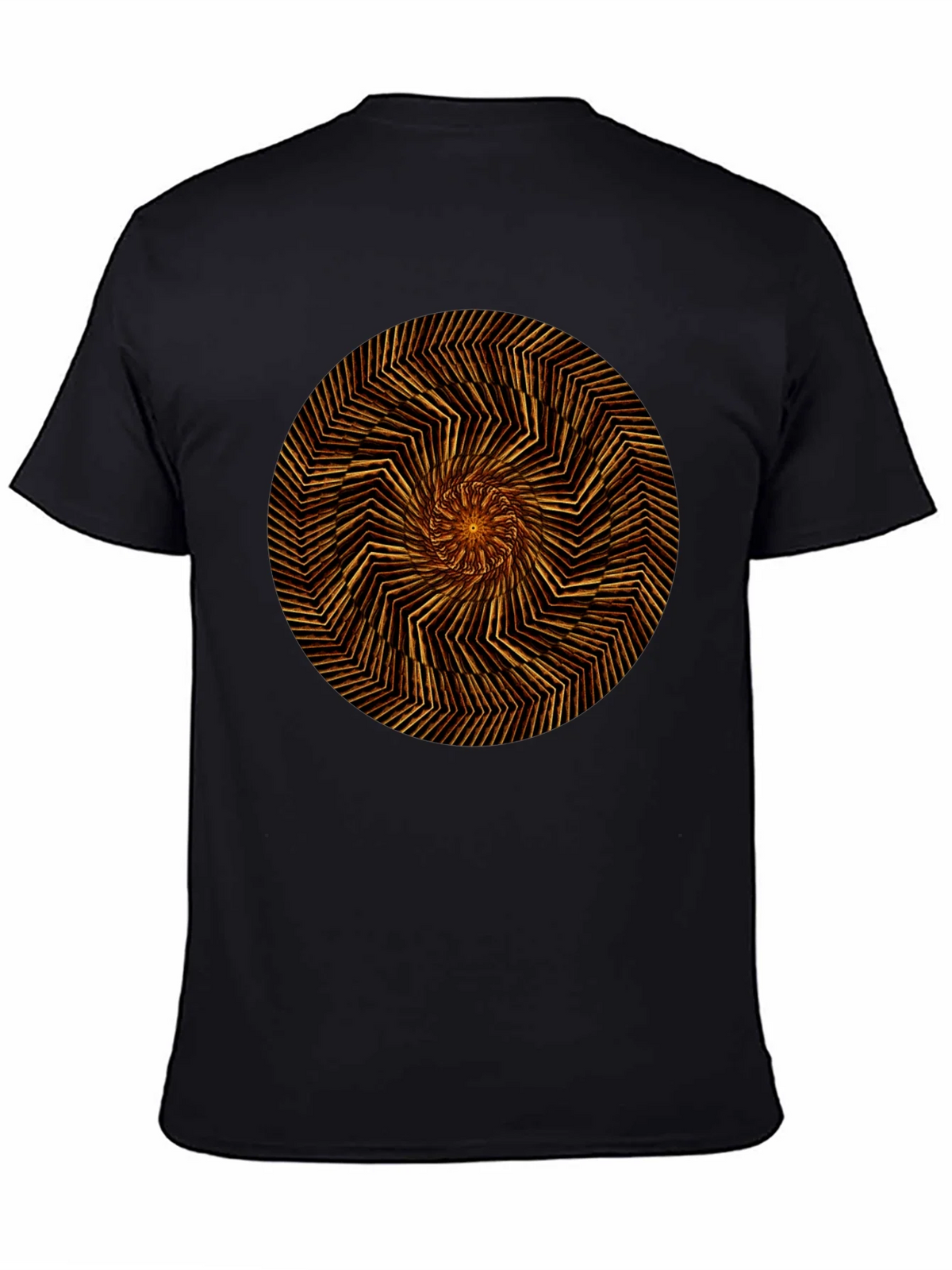 Geometric Spiral Graphic Tee - Black Cotton product image 2