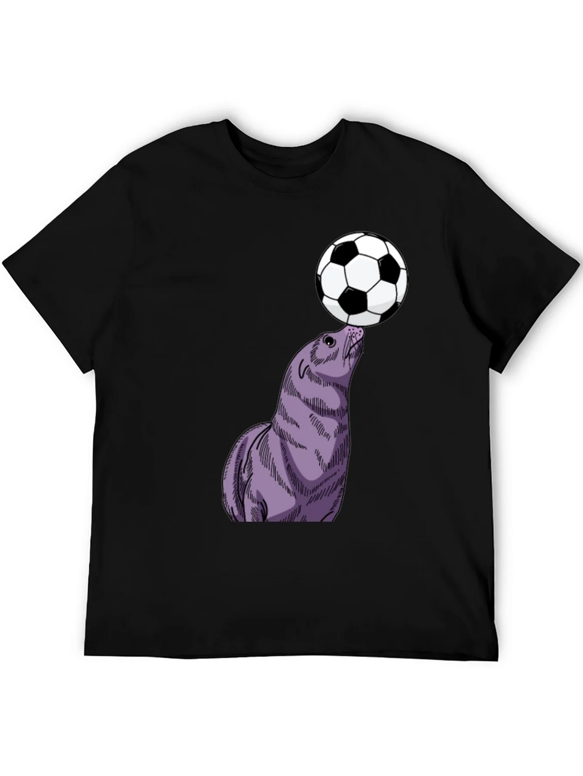 Seal Balancing Soccer Ball T-Shirt product image 5