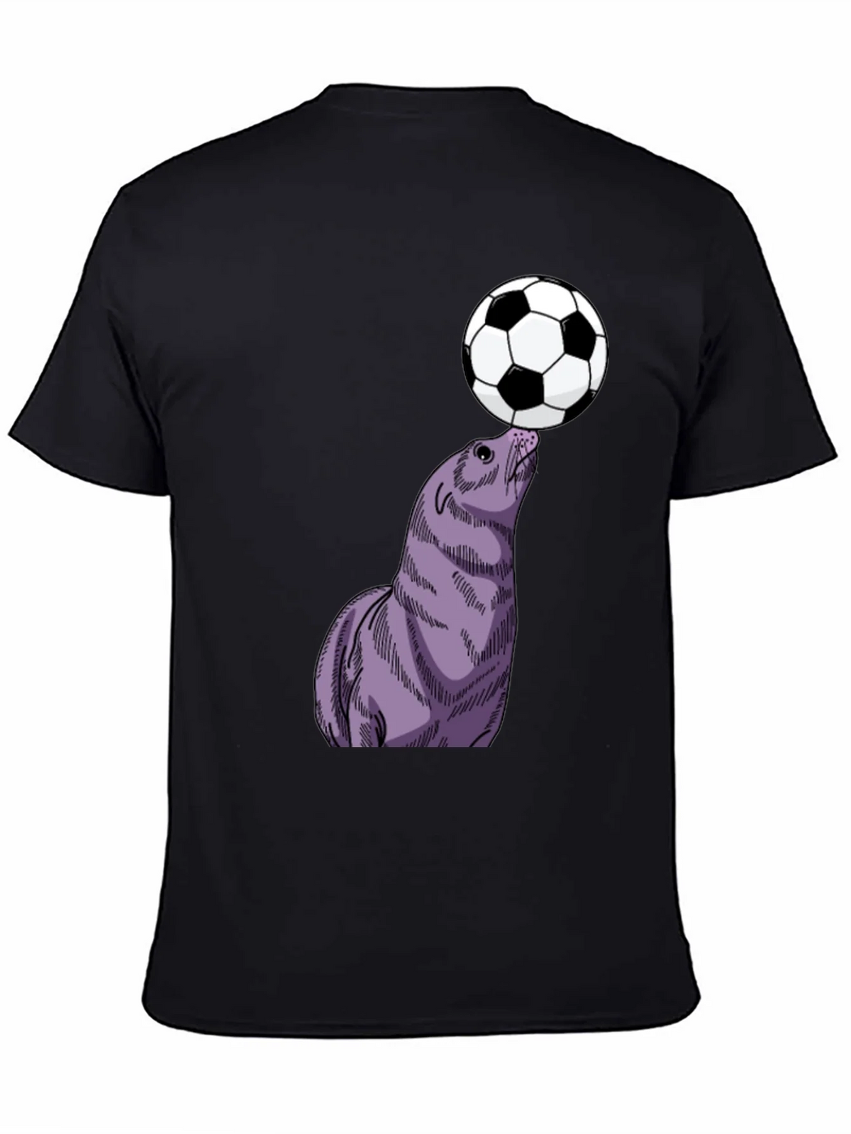Seal Balancing Soccer Ball T-Shirt product image 4