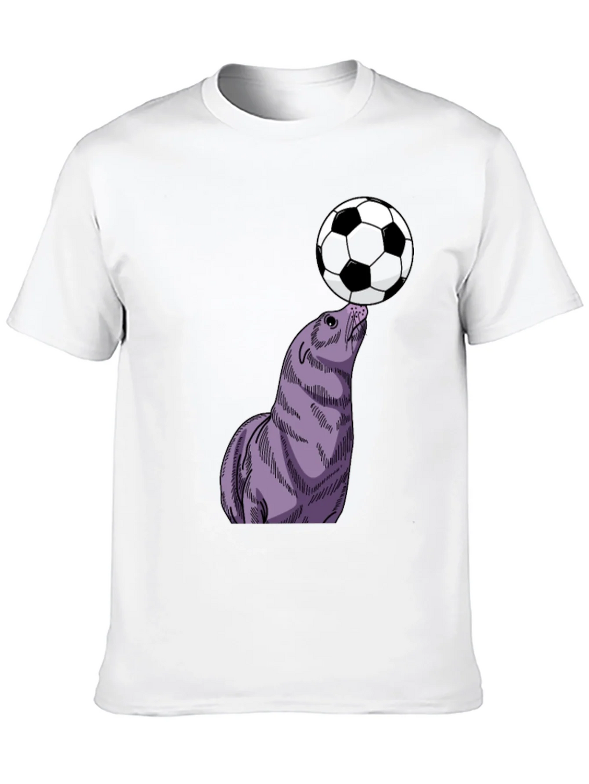 Seal Balancing Soccer Ball T-Shirt product image 9