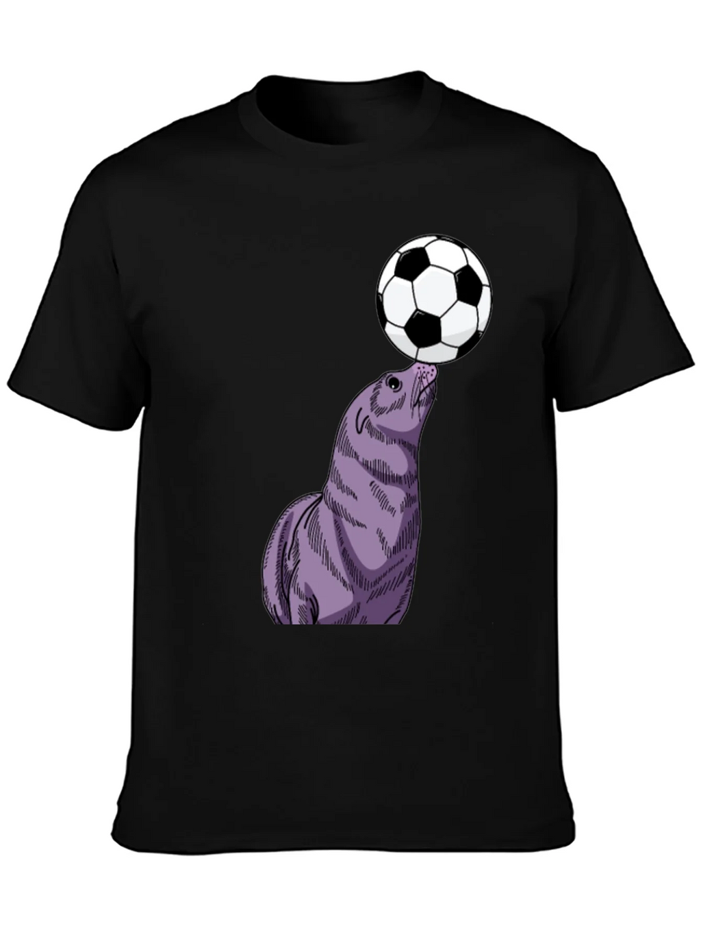 Seal Balancing Soccer Ball T-Shirt product image 3