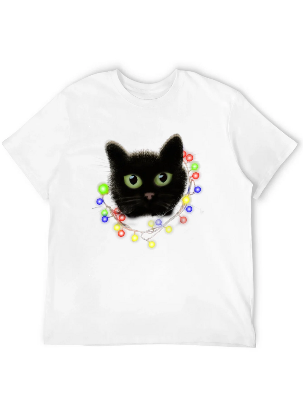 Black Cat Christmas Lights T-Shirt product image 9