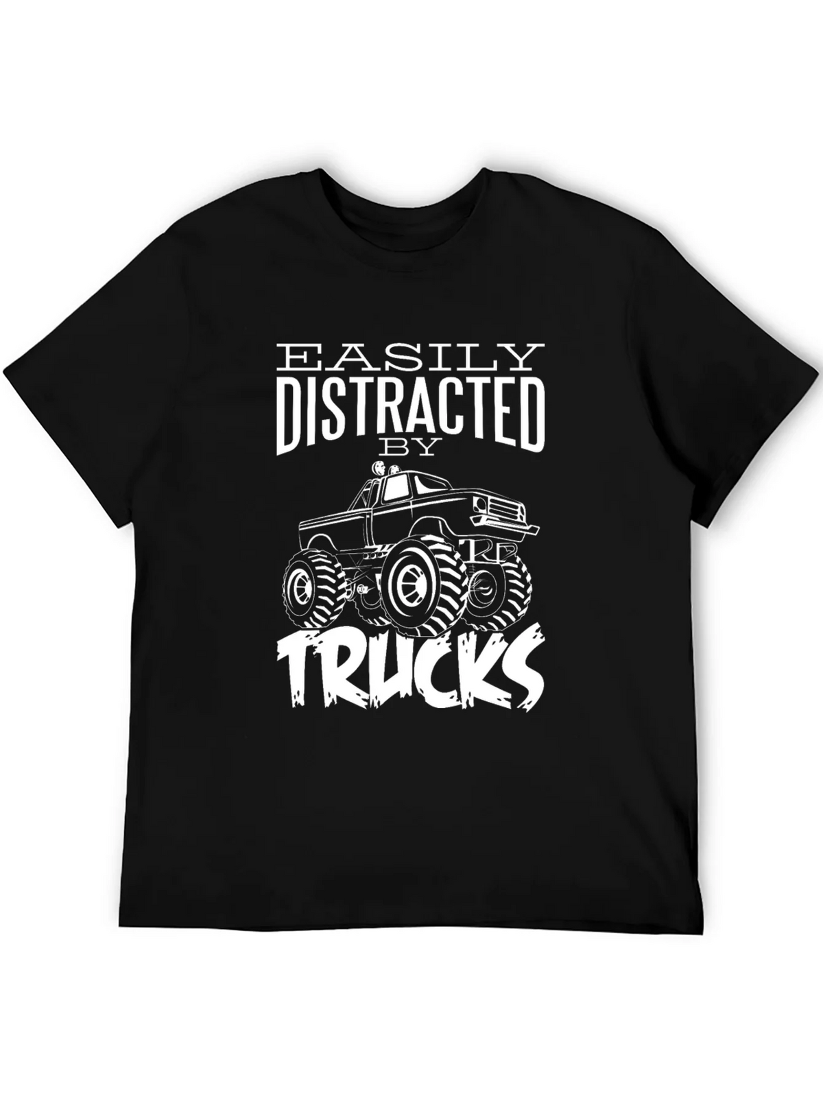 Easily Distracted by Trucks Black Graphic T-Shirt product image 5