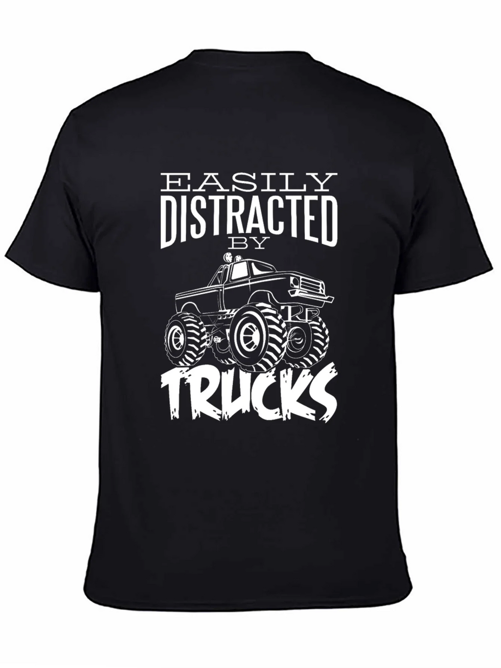 Easily Distracted by Trucks Black Graphic T-Shirt product image 4