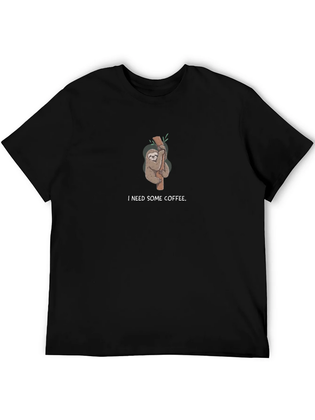 I Need Some Coffee Sloth Black T-Shirt product image 5