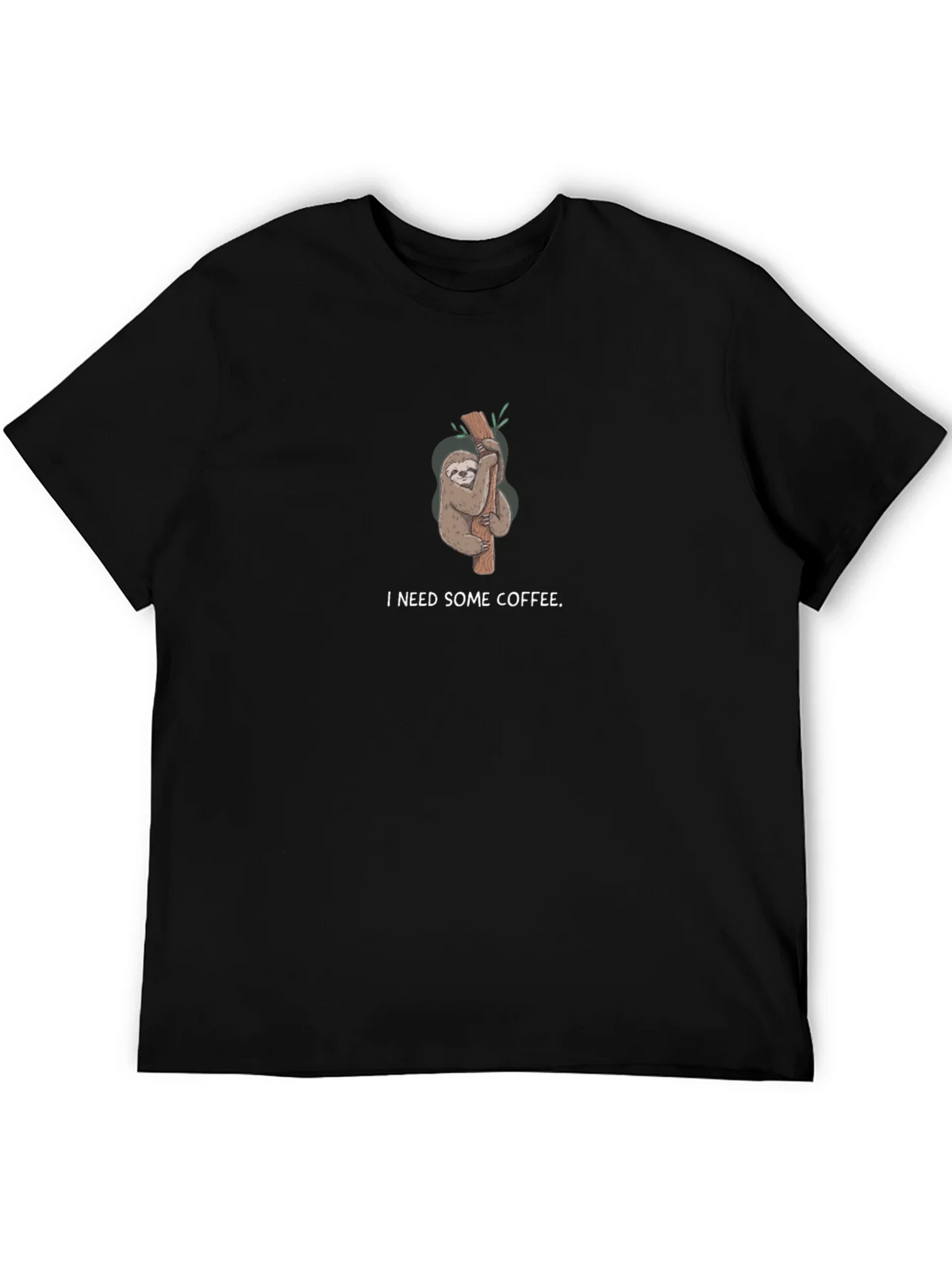 I Need Some Coffee Sloth Black T-Shirt product image 5