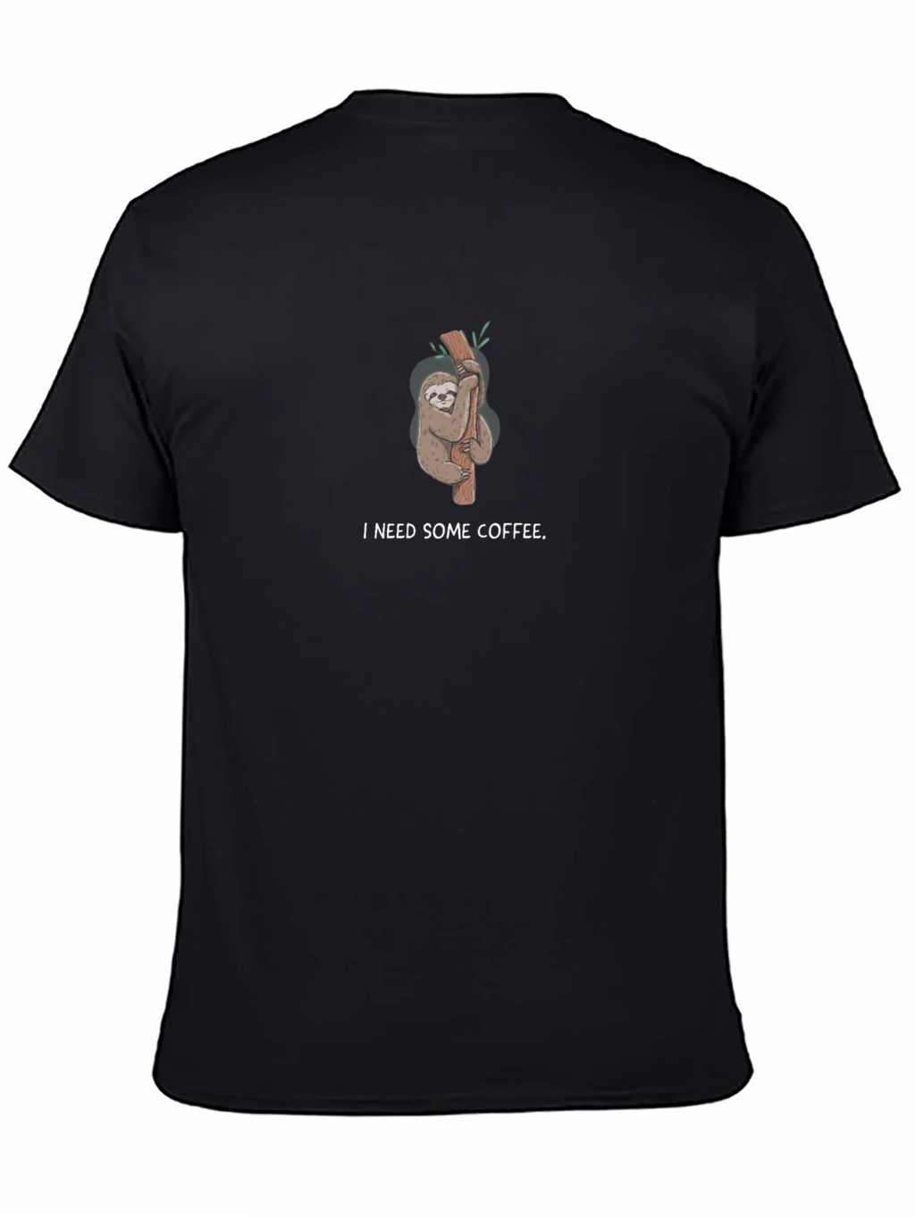 I Need Some Coffee Sloth Black T-Shirt product image 4