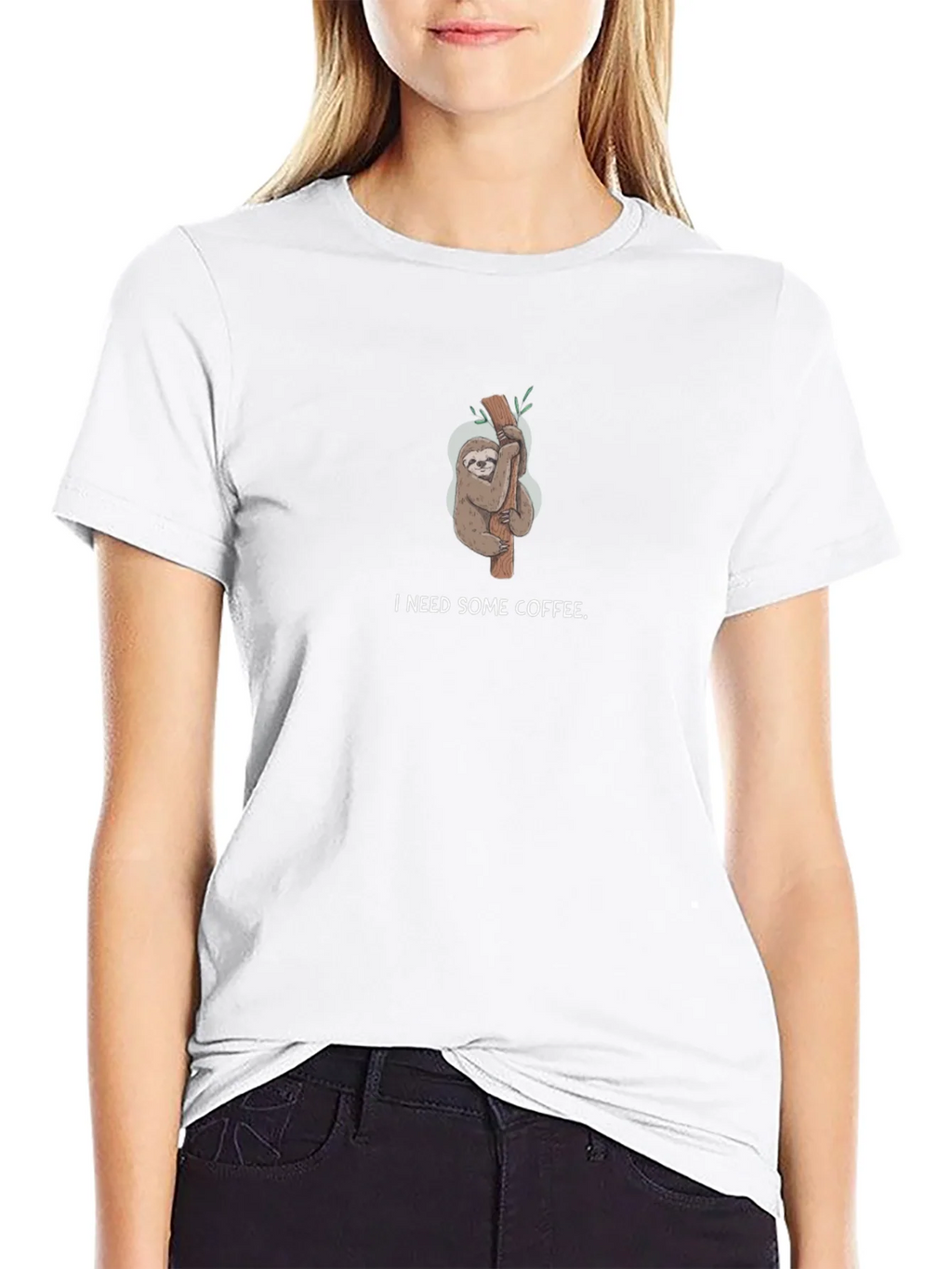 I Need Some Coffee Sloth Black T-Shirt product image 8