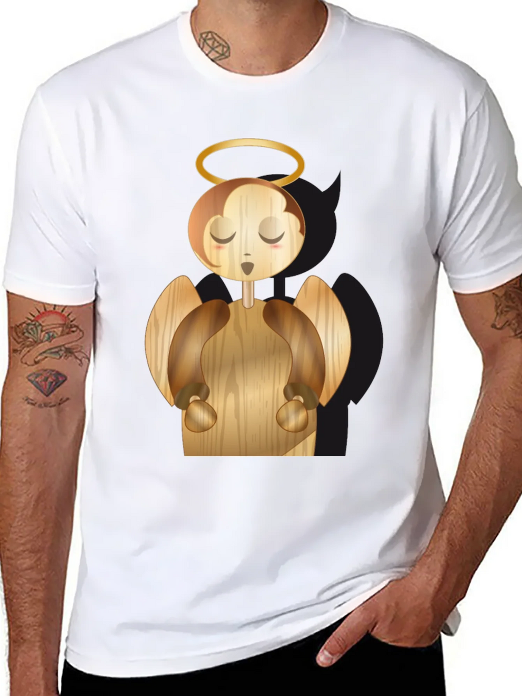 Angel Graphic Black T-Shirt product image 7