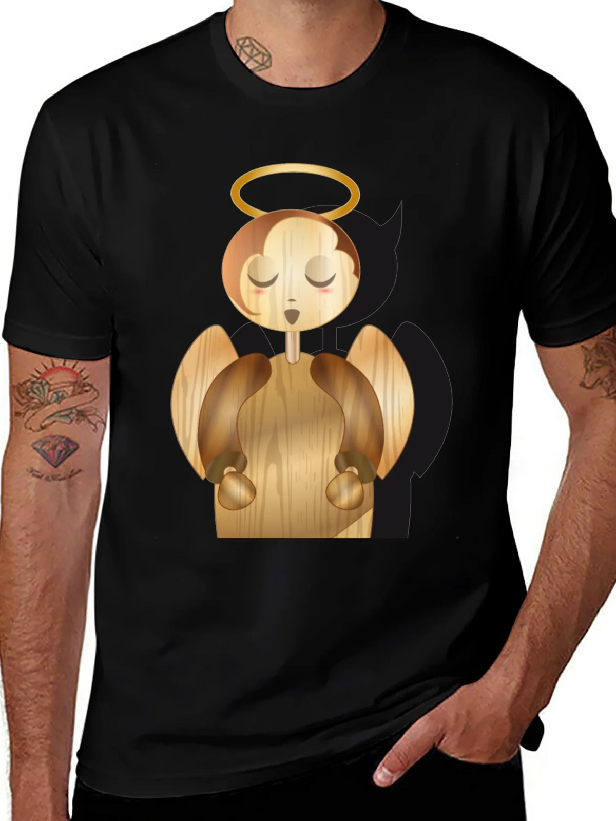 Angel Graphic Black T-Shirt product image 1