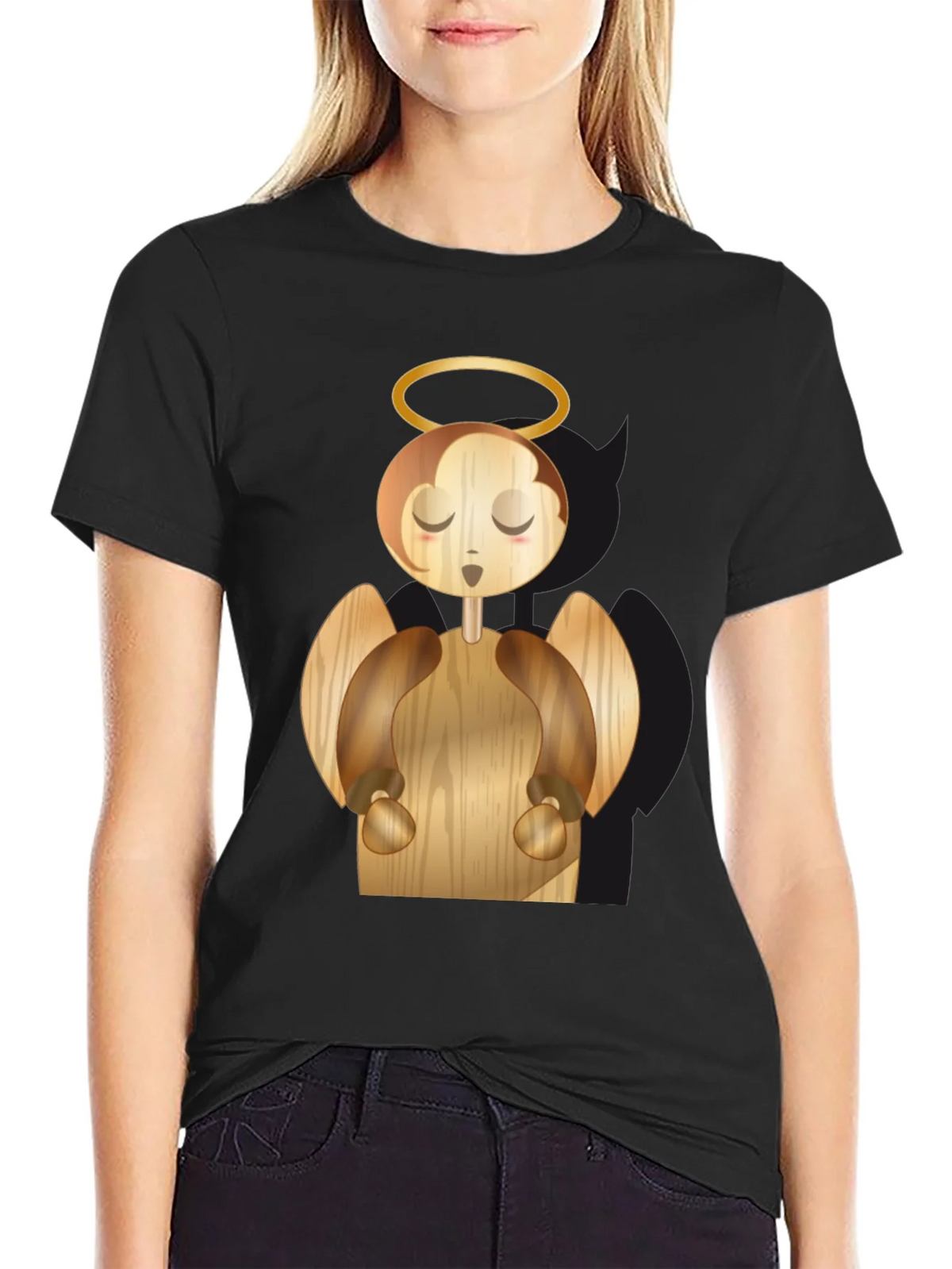 Angel Graphic Black T-Shirt product image 2