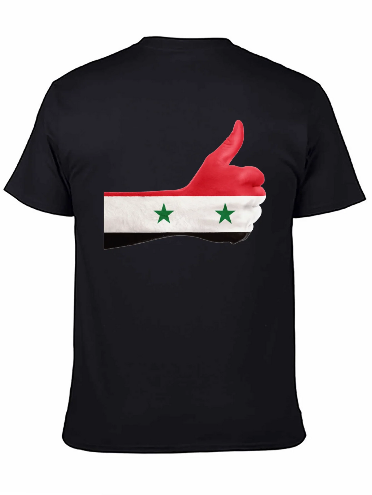 Syria Flag Thumbs Up Graphic Black T-Shirt product image 4