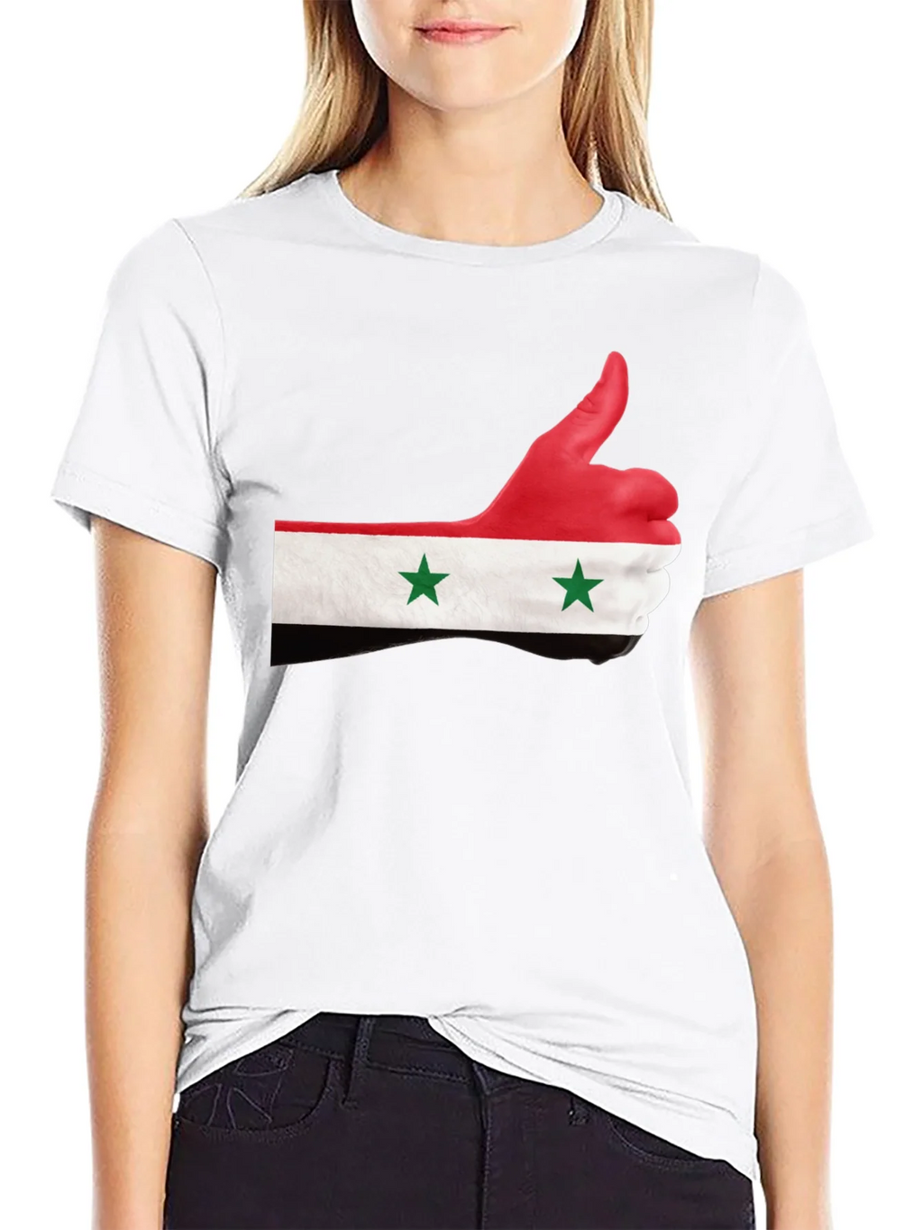 Syria Flag Thumbs Up Graphic Black T-Shirt product image 8