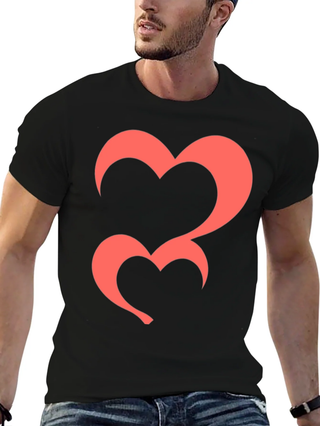 Heart Graphic Tee - Black Casual T-Shirt product image 6