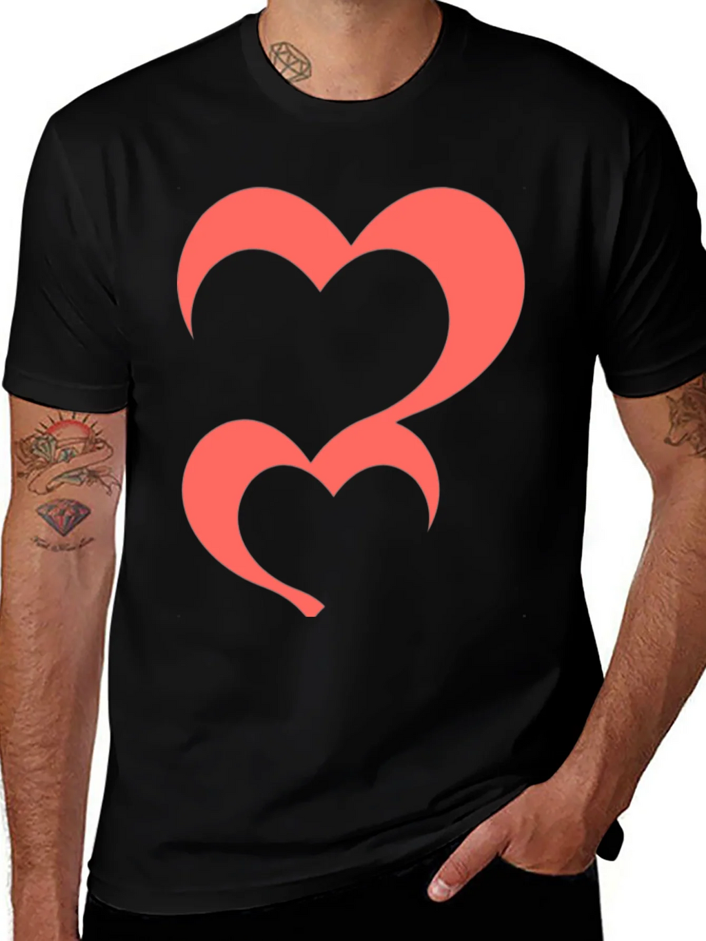 Heart Graphic Tee - Black Casual T-Shirt product image 1
