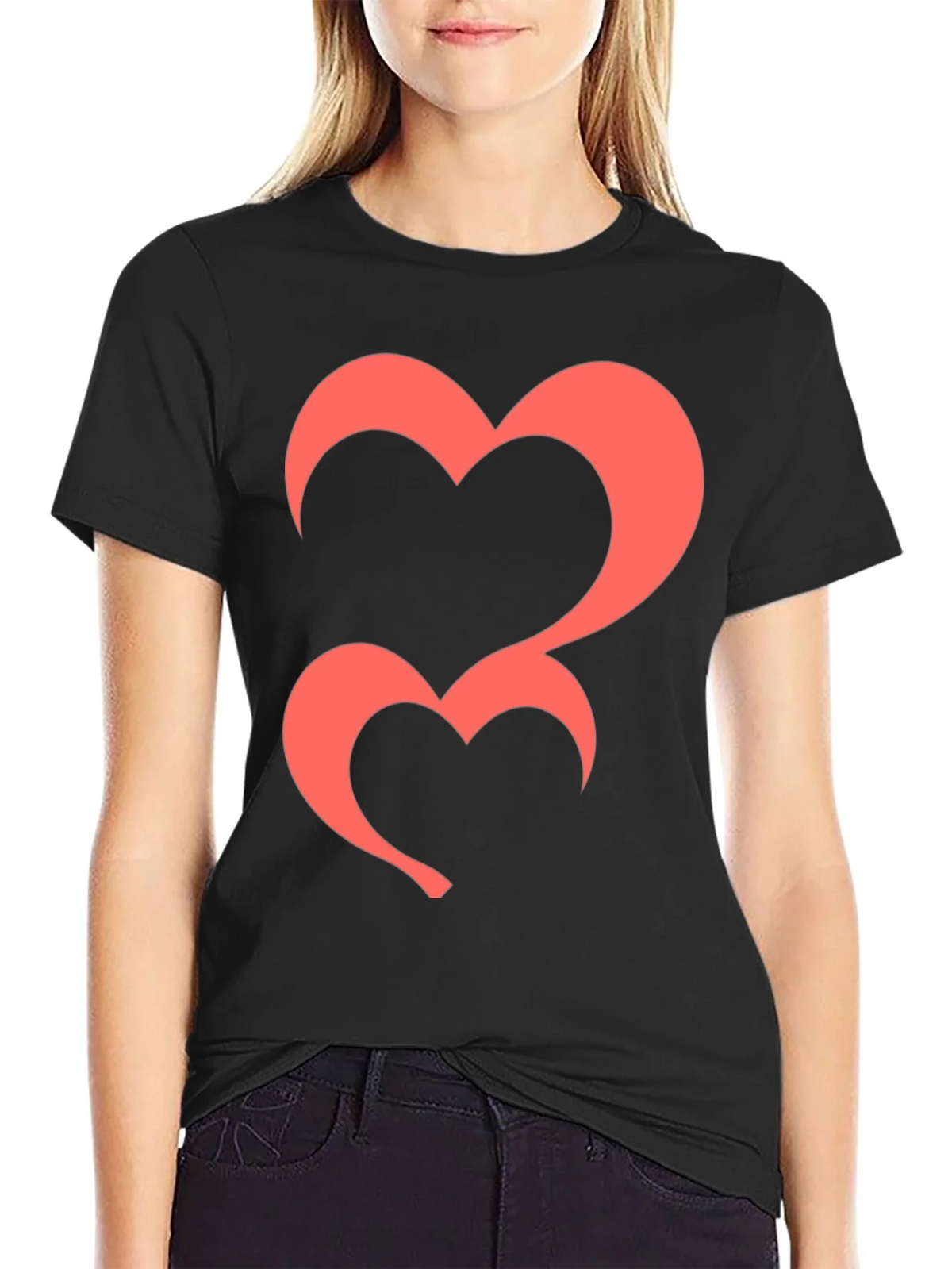 Heart Graphic Tee - Black Casual T-Shirt product image 2