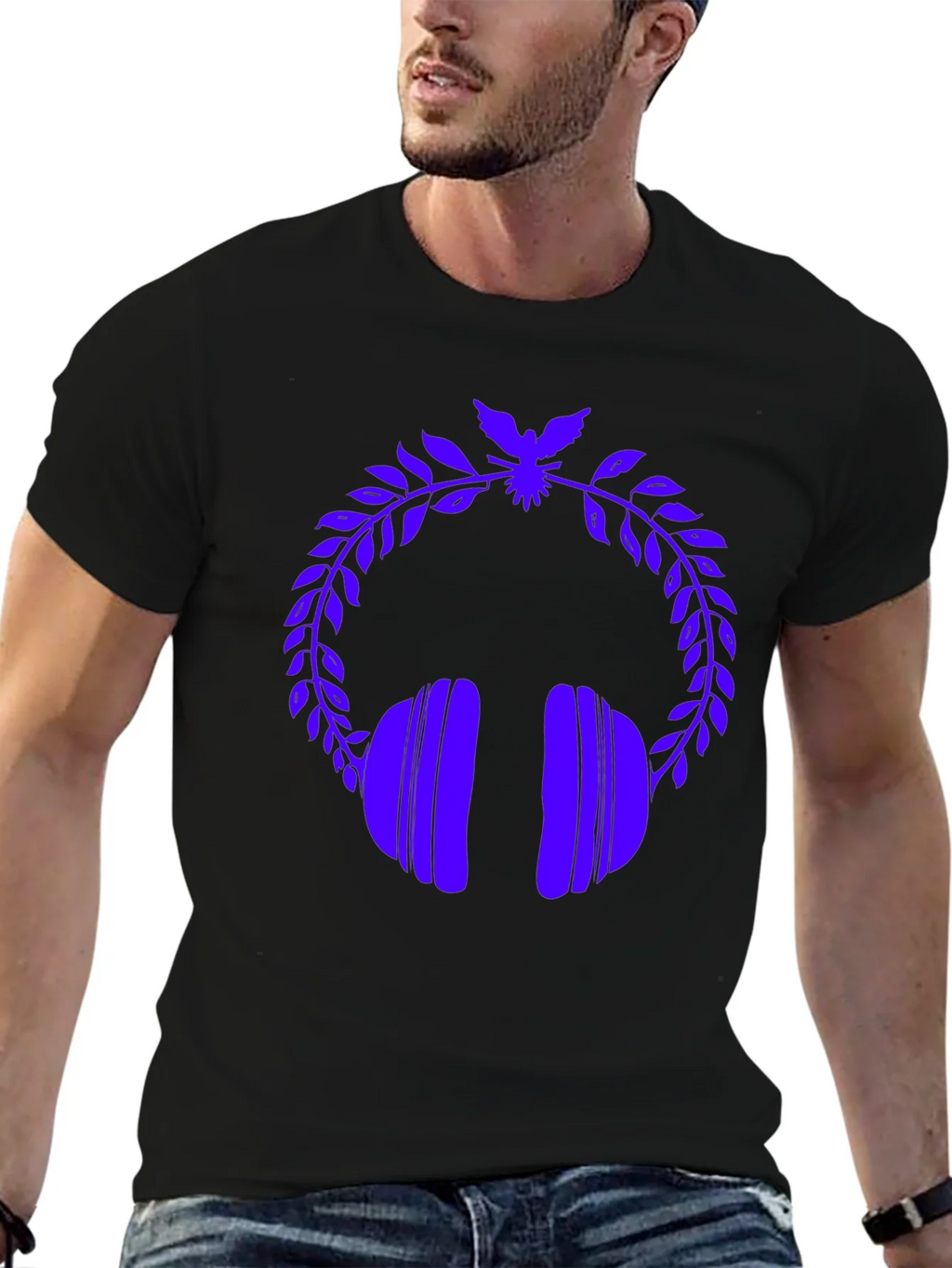 Stylish Graphic Tee - Headphones & Laurel Wreath product image 6