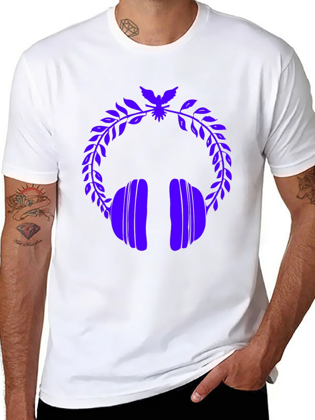Stylish Graphic Tee - Headphones & Laurel Wreath product image 7