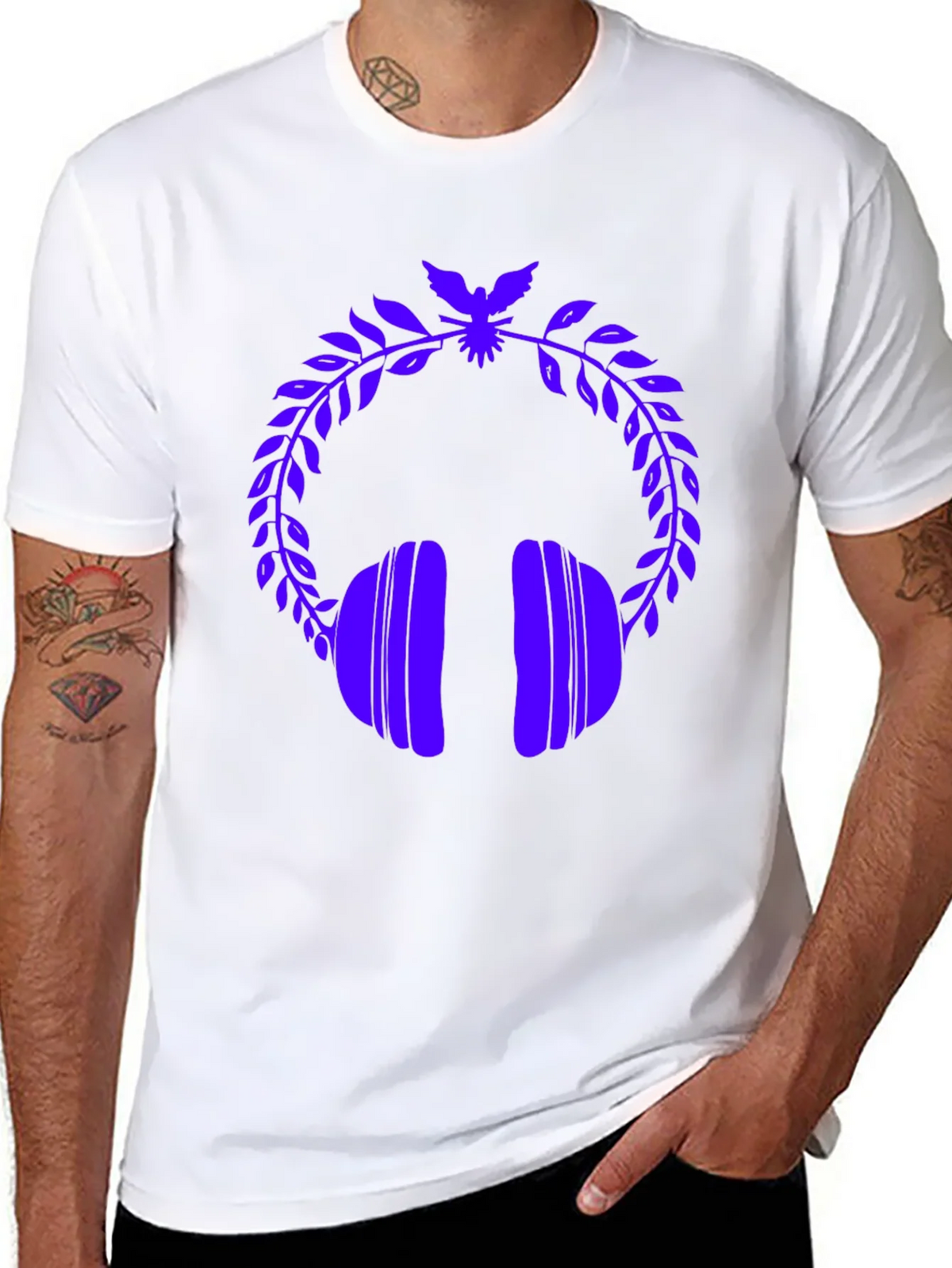 Stylish Graphic Tee - Headphones & Laurel Wreath product image 7