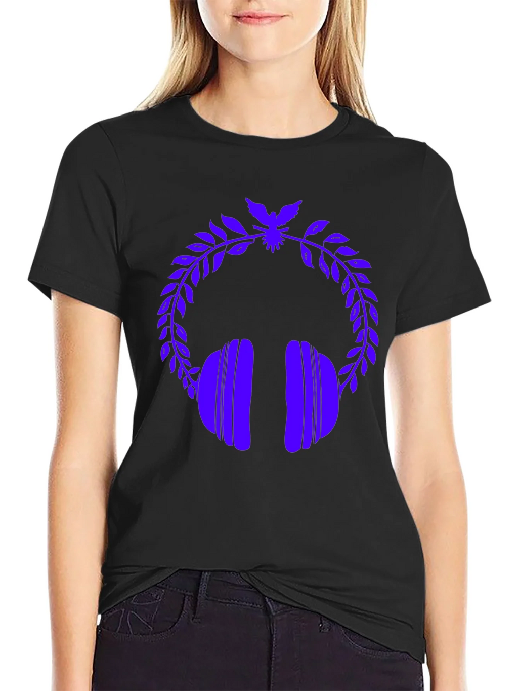 Stylish Graphic Tee - Headphones & Laurel Wreath product image 2