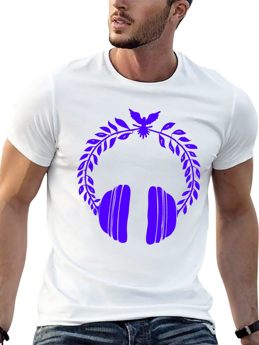 Stylish Graphic Tee - Headphones & Laurel Wreath product image 12