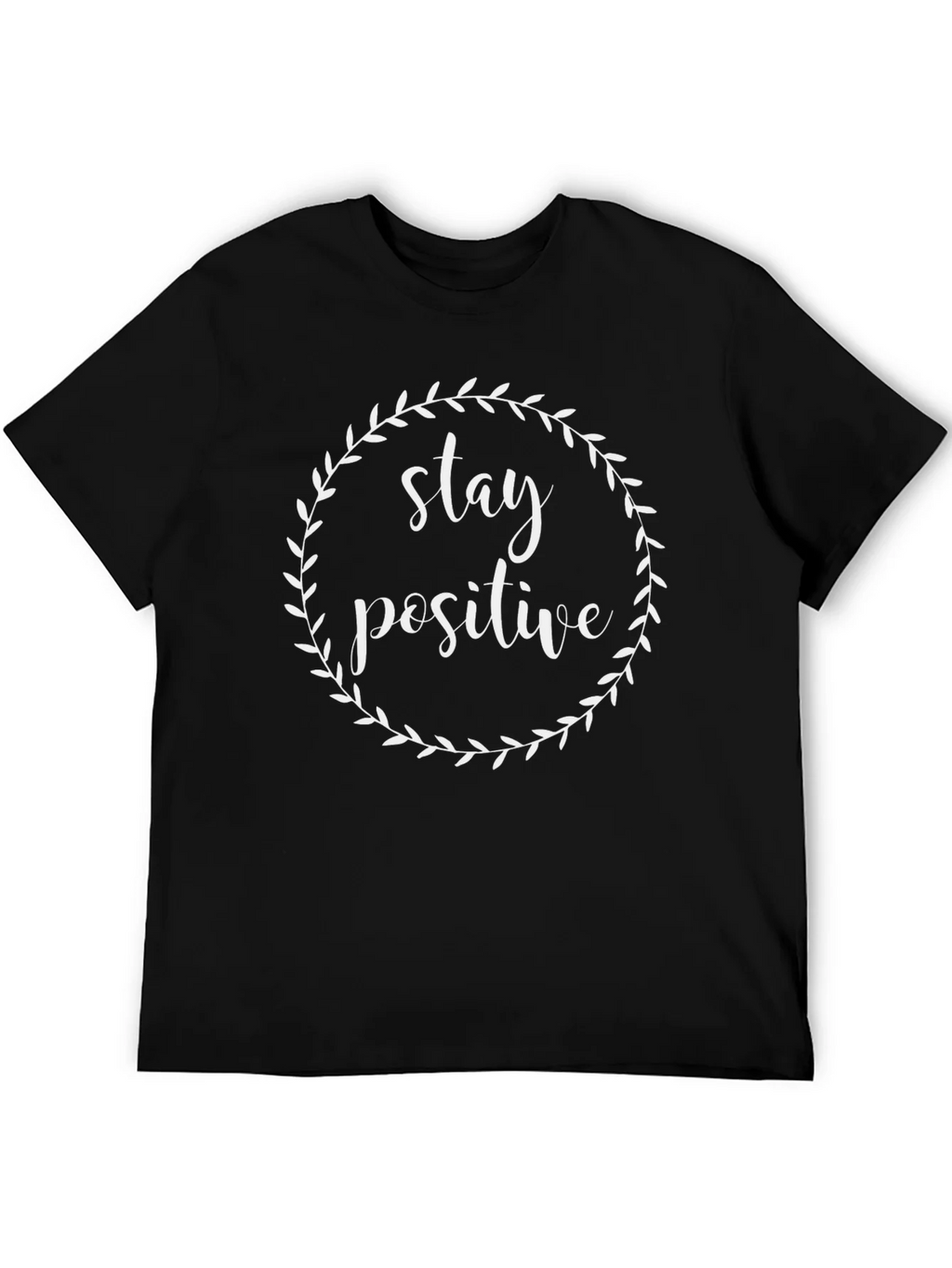 Stay Positive Black Graphic T-Shirt product image 2