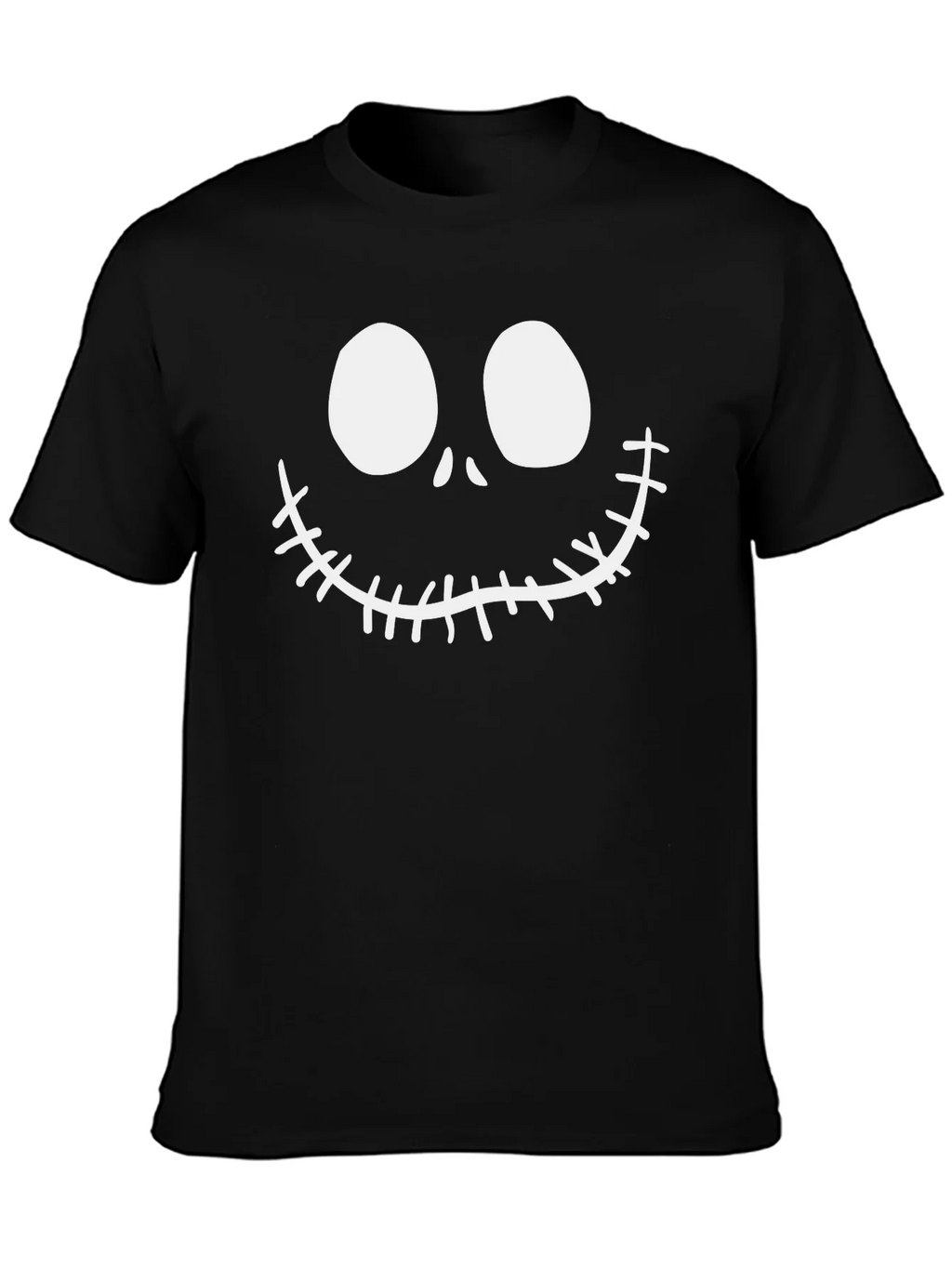 Jack Skellington Face Black Cotton T-Shirt product image 3