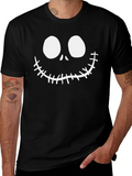 Jack Skellington Face Black Cotton T-Shirt product image 1