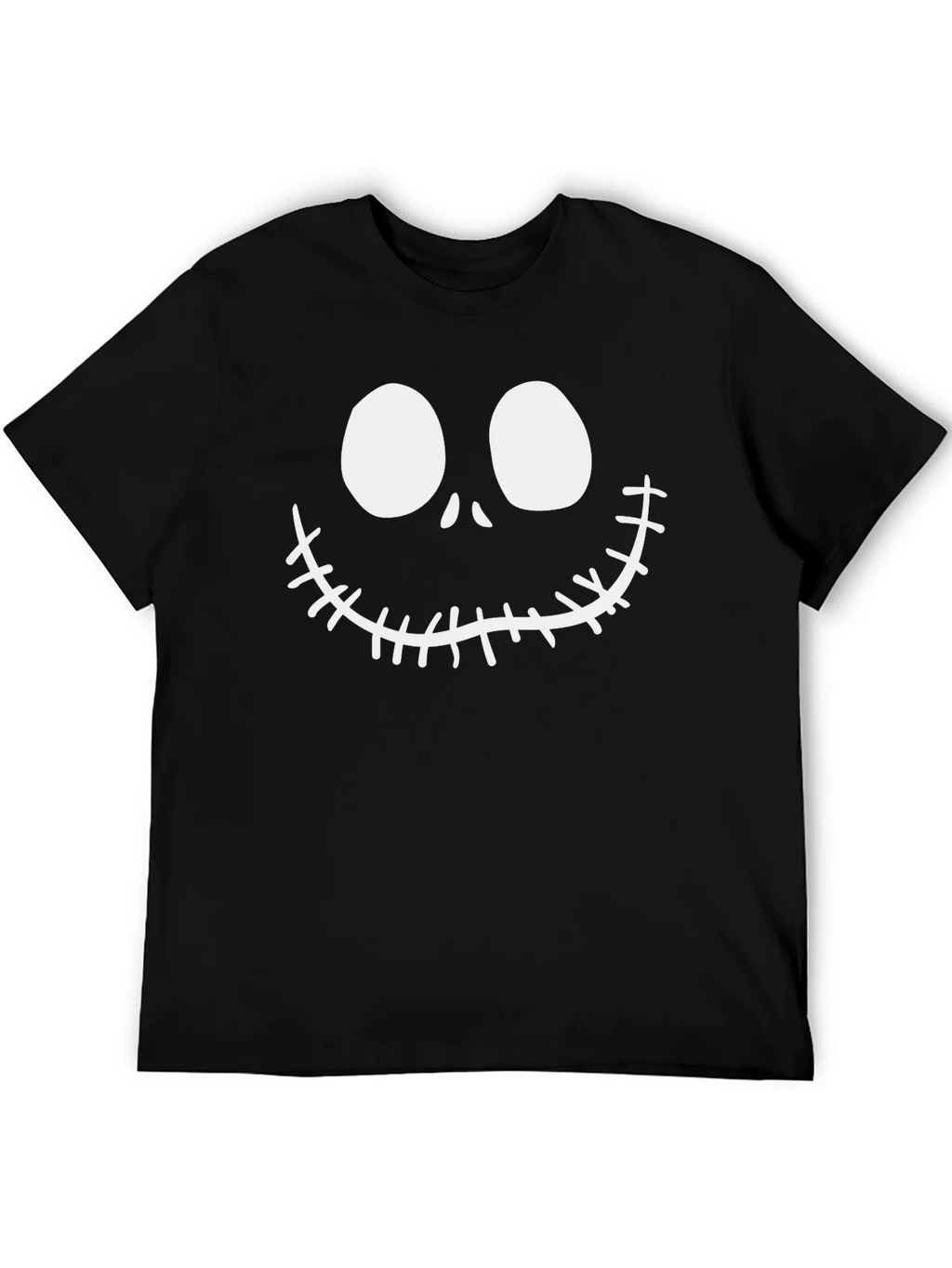 Jack Skellington Face Black Cotton T-Shirt product image 5