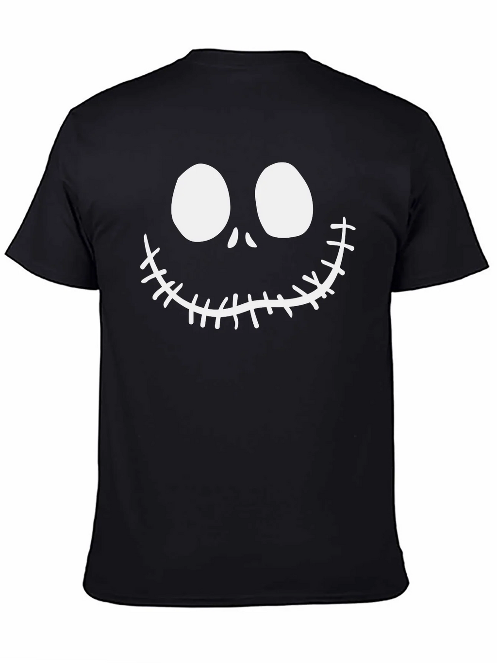 Jack Skellington Face Black Cotton T-Shirt product image 4