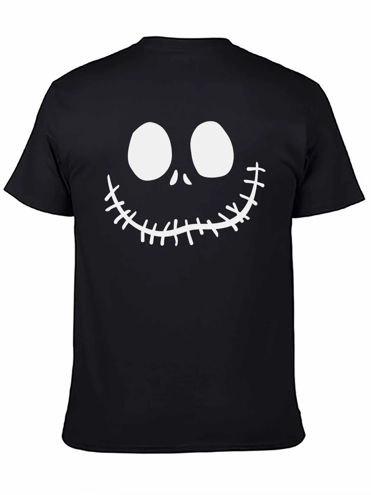 Jack Skellington Face Black Cotton T-Shirt product image 4