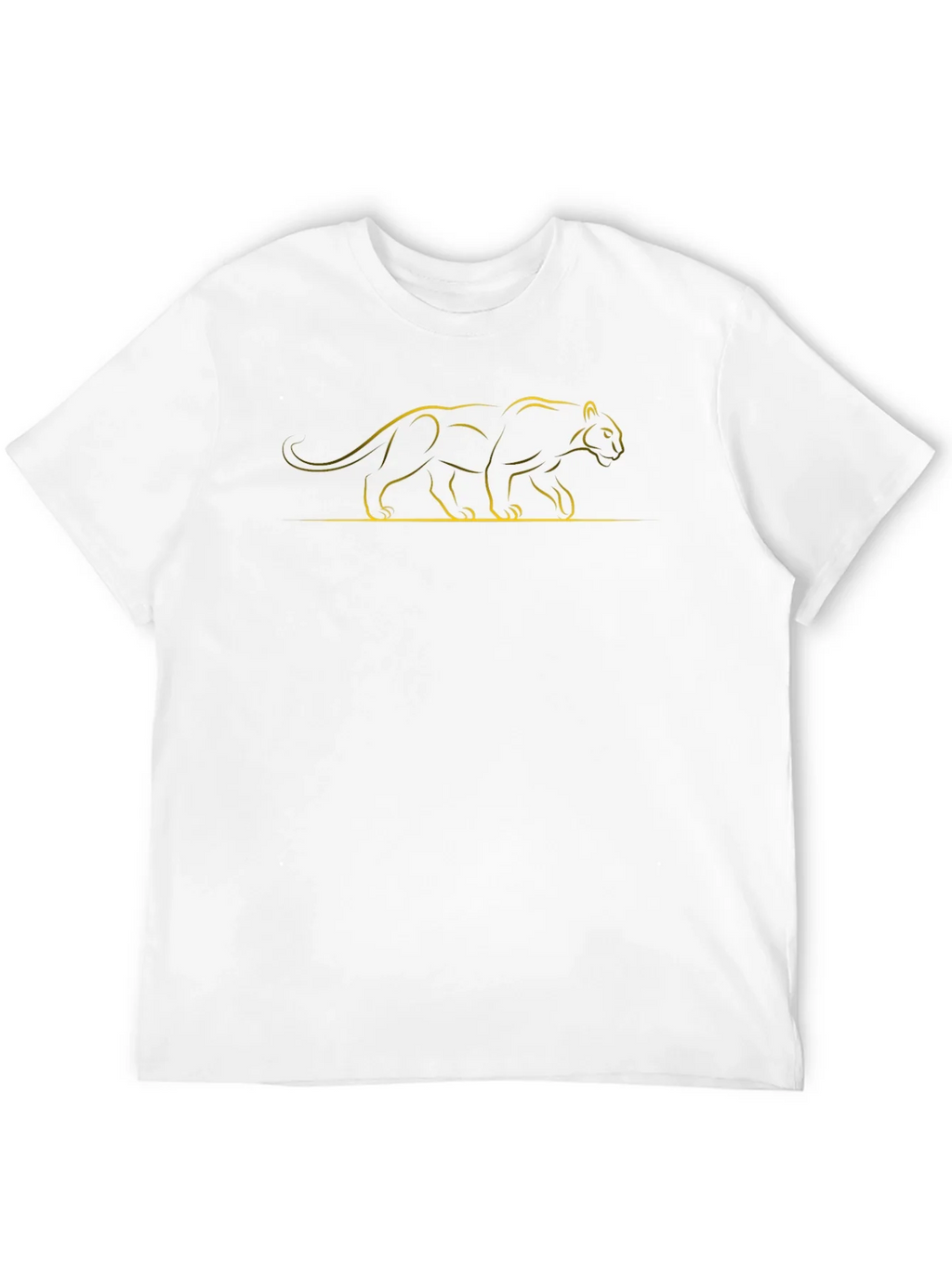 Sleek Black T-Shirt with Golden Panther Design product image 3