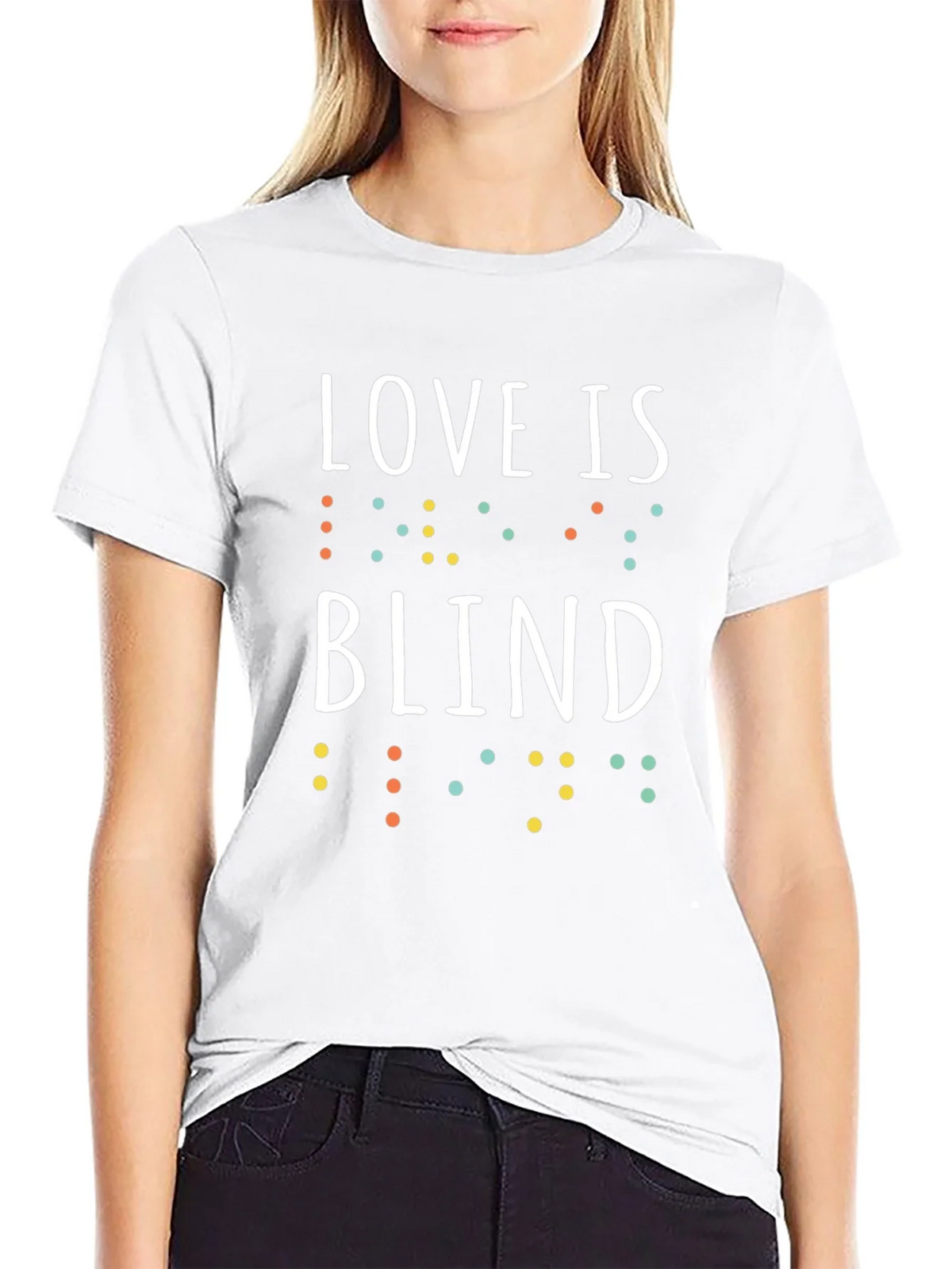 Love Is Blind T-Shirt Colorful Dot Design product image 3
