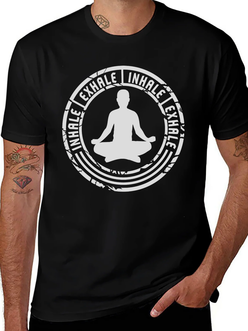 Inhale Exhale Yoga Graphic T-Shirt - Black product image 1