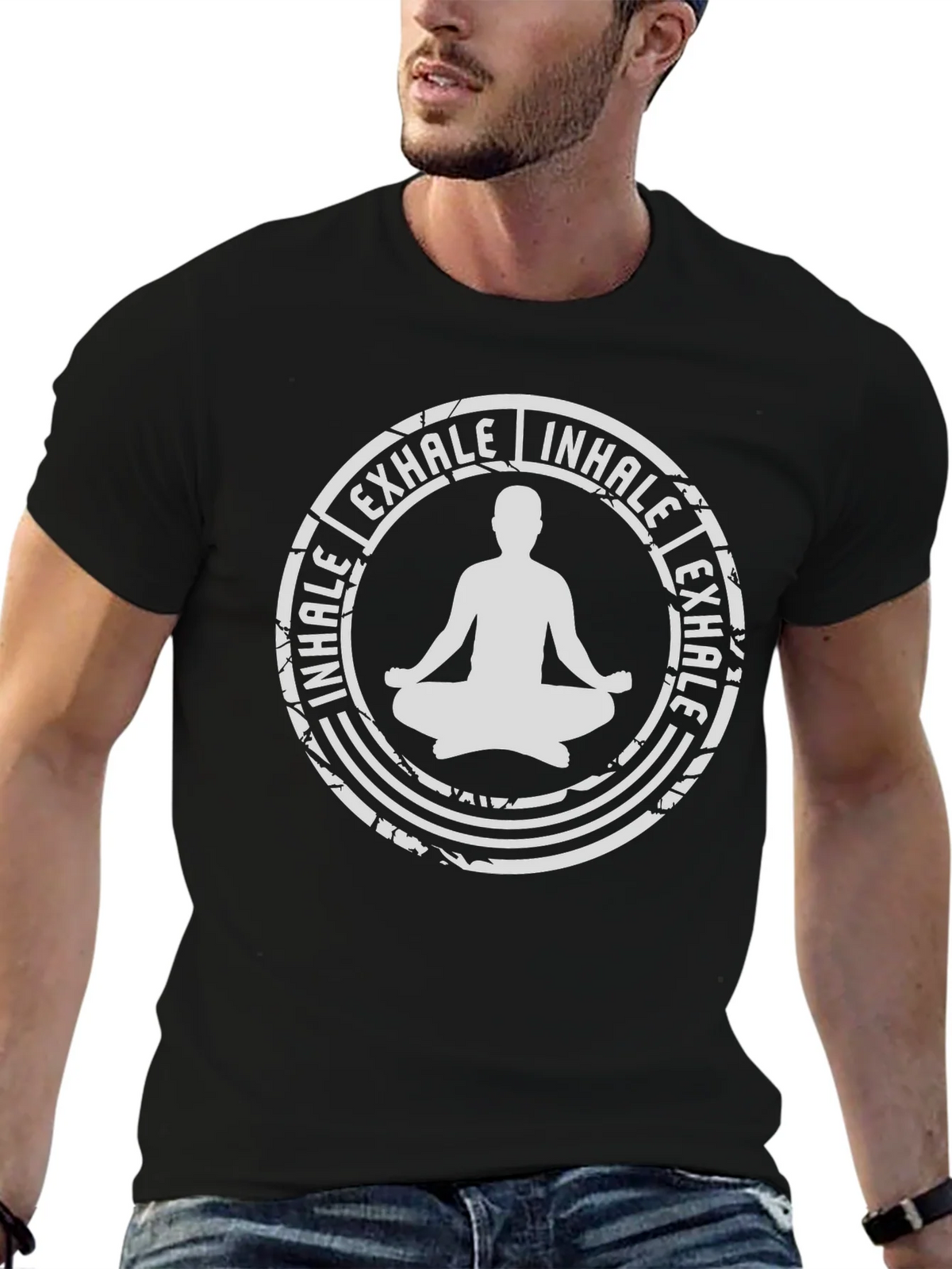 Inhale Exhale Yoga Graphic T-Shirt - Black product image 6