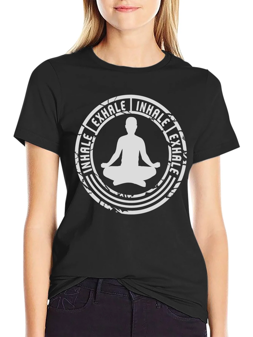 Inhale Exhale Yoga Graphic T-Shirt - Black product image 2