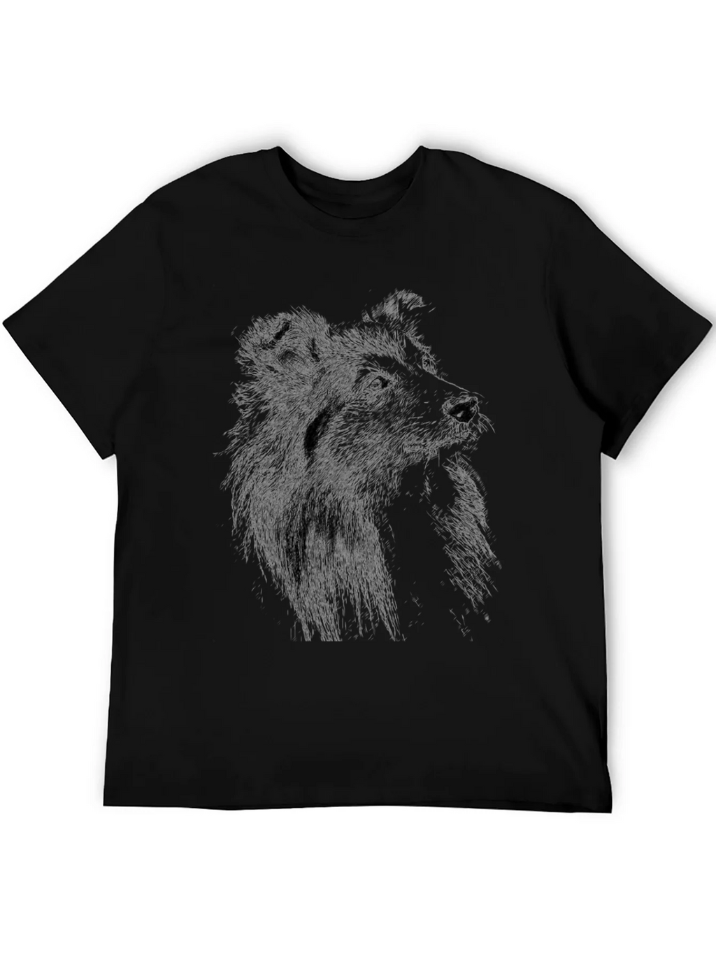 Dog Sketch Graphic Black T-Shirt product image 5