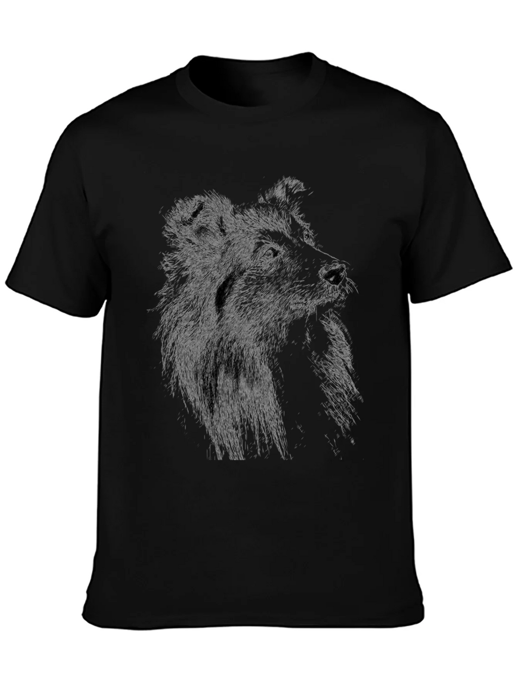 Dog Sketch Graphic Black T-Shirt product image 3