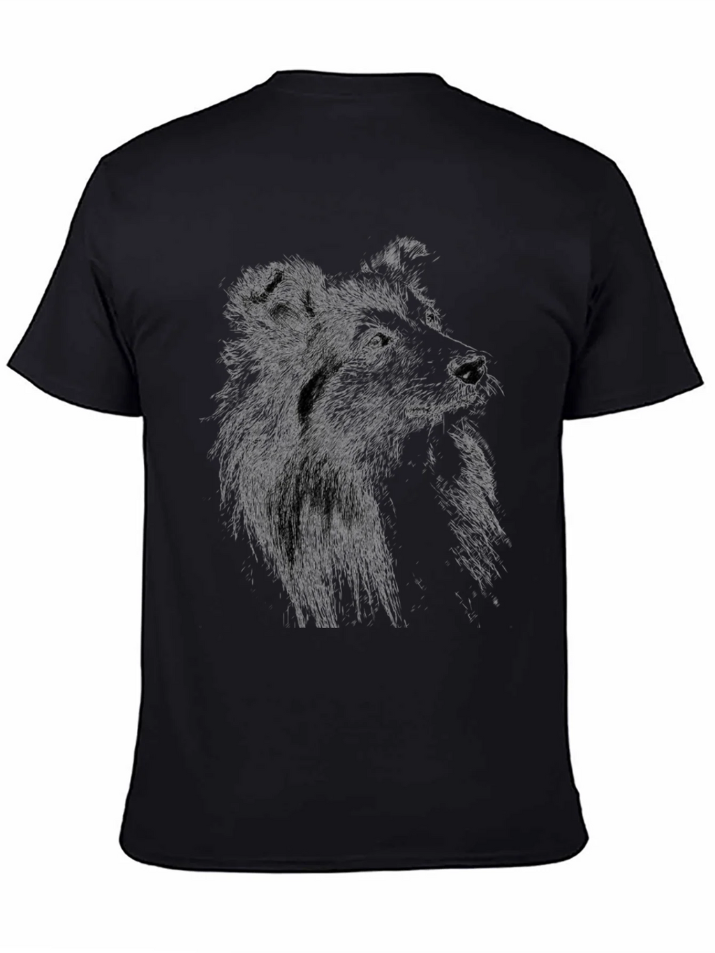 Dog Sketch Graphic Black T-Shirt product image 4